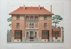 Villa Weber – French Architectural Lithograph from La Brique by Sédille, 1900