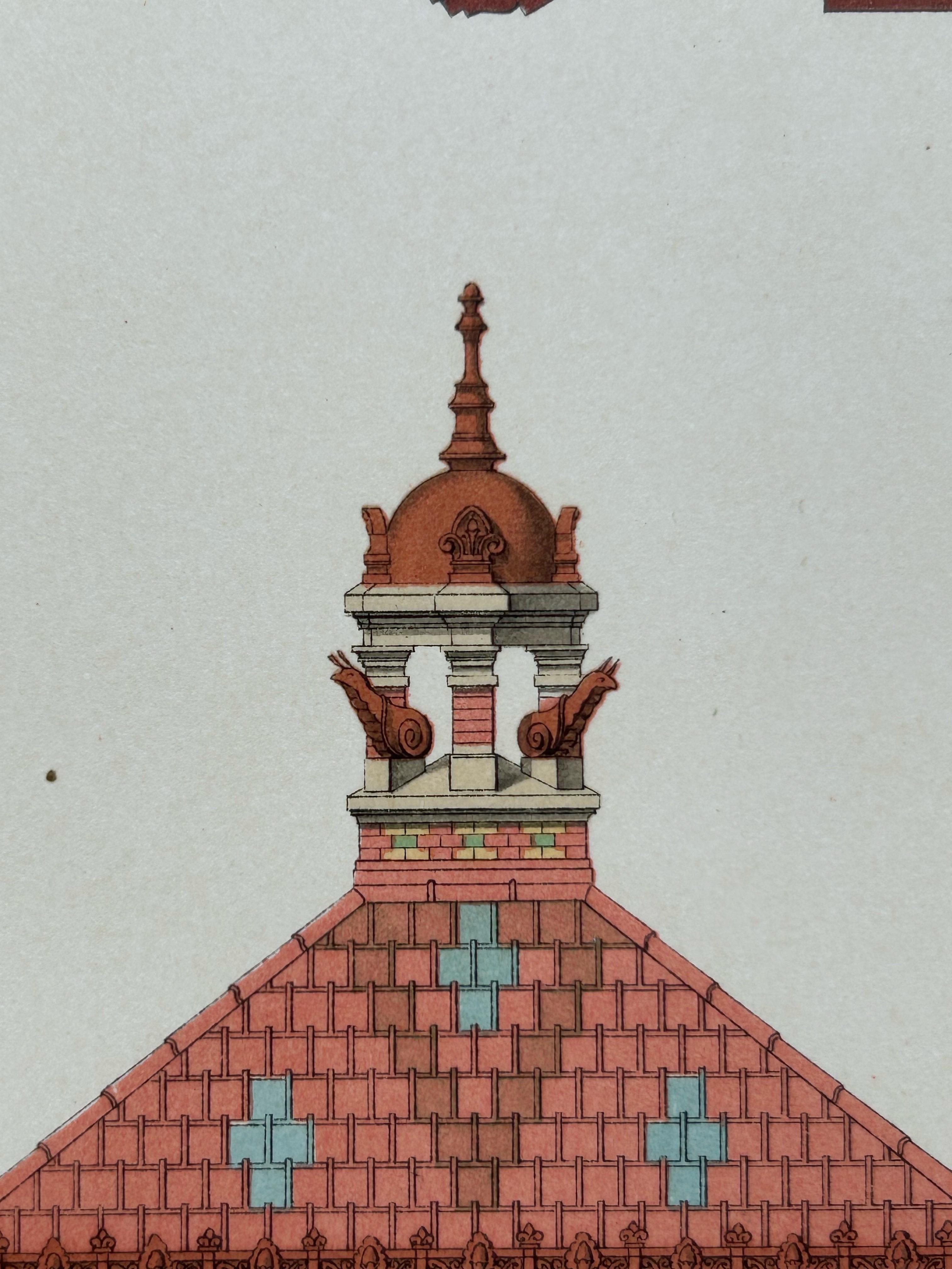Paper Pavillon de la Grande Tuilerie – French Architectural Lithograph, La Brique For Sale