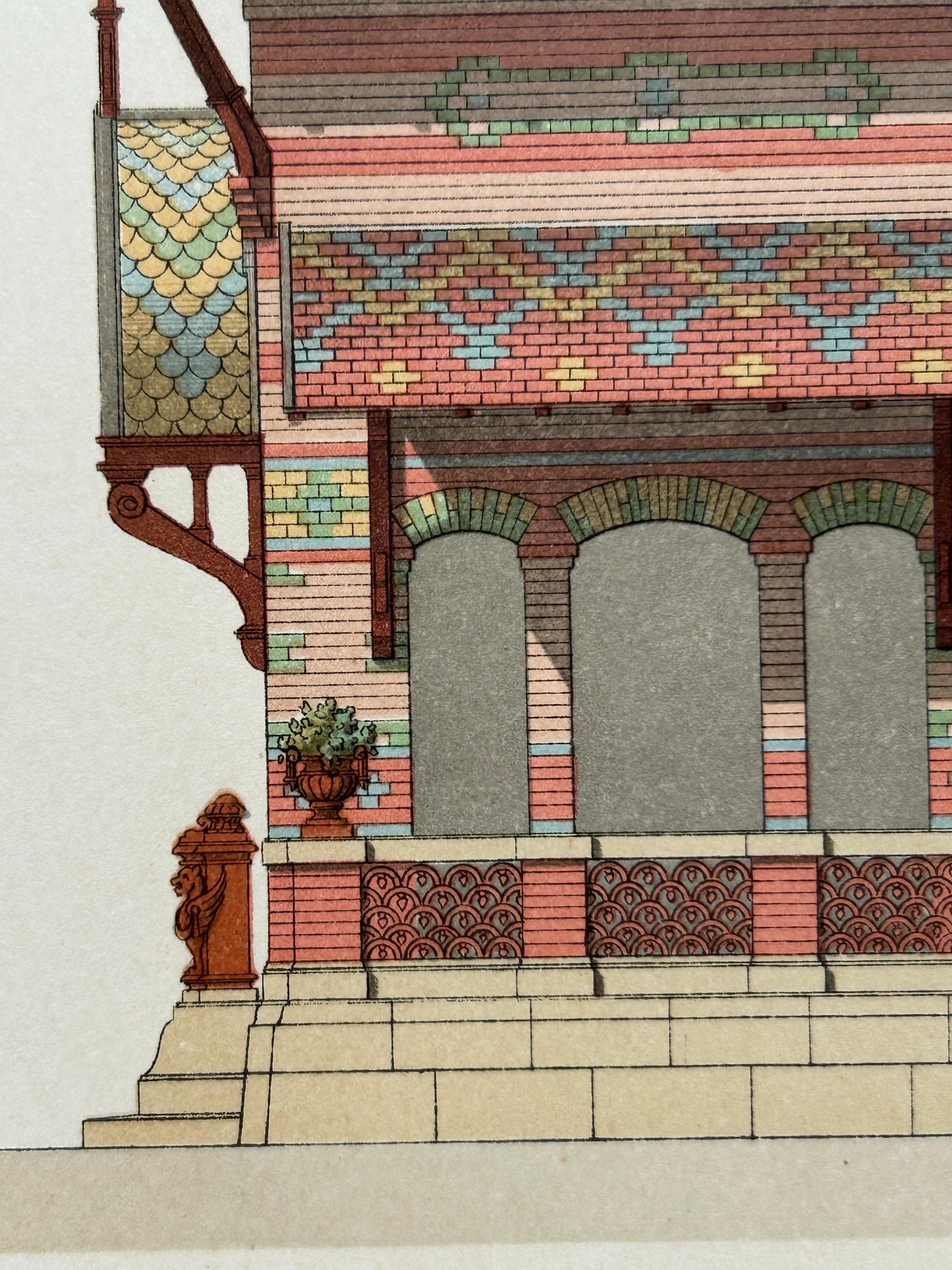 Pavillon de la Grande Tuilerie – French Architectural Lithograph, La Brique For Sale 2