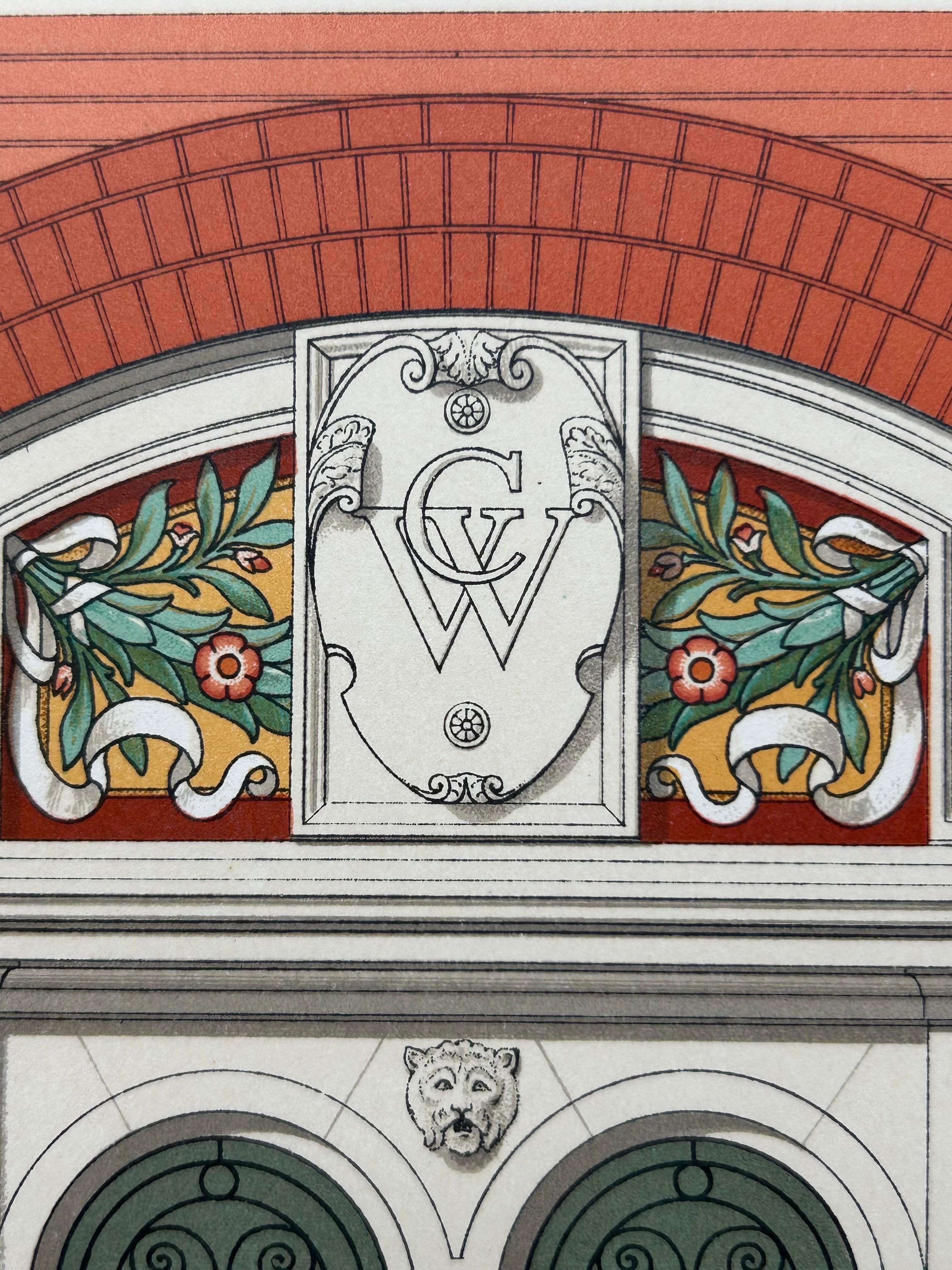 Architektonischer Druck der Villa Weber in Frankreich – Chabat, um 1900 im Angebot 5