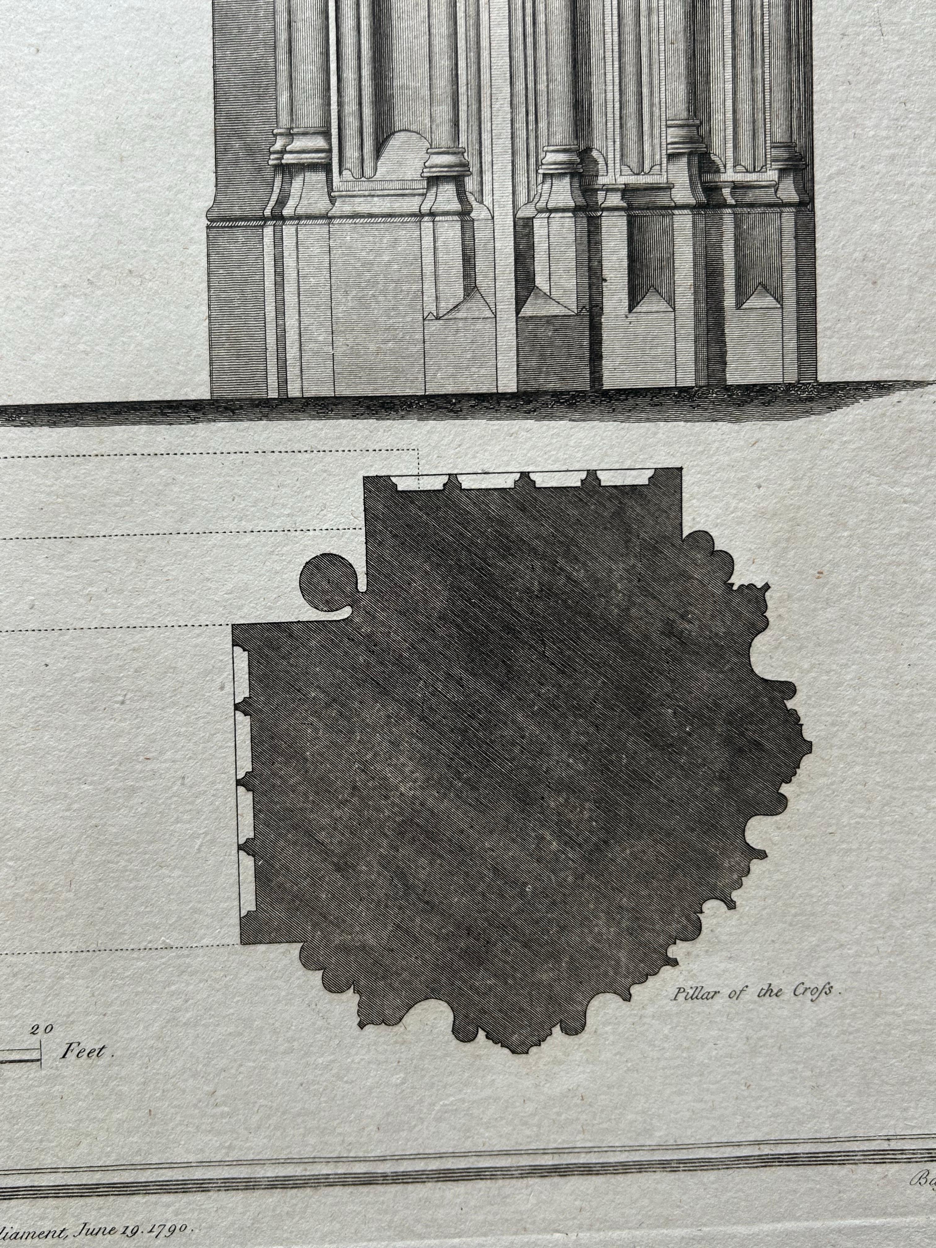 18th Century and Earlier Rood Loft St George’s Chapel Windsor – Antique Architectural Engraving, 1789 For Sale