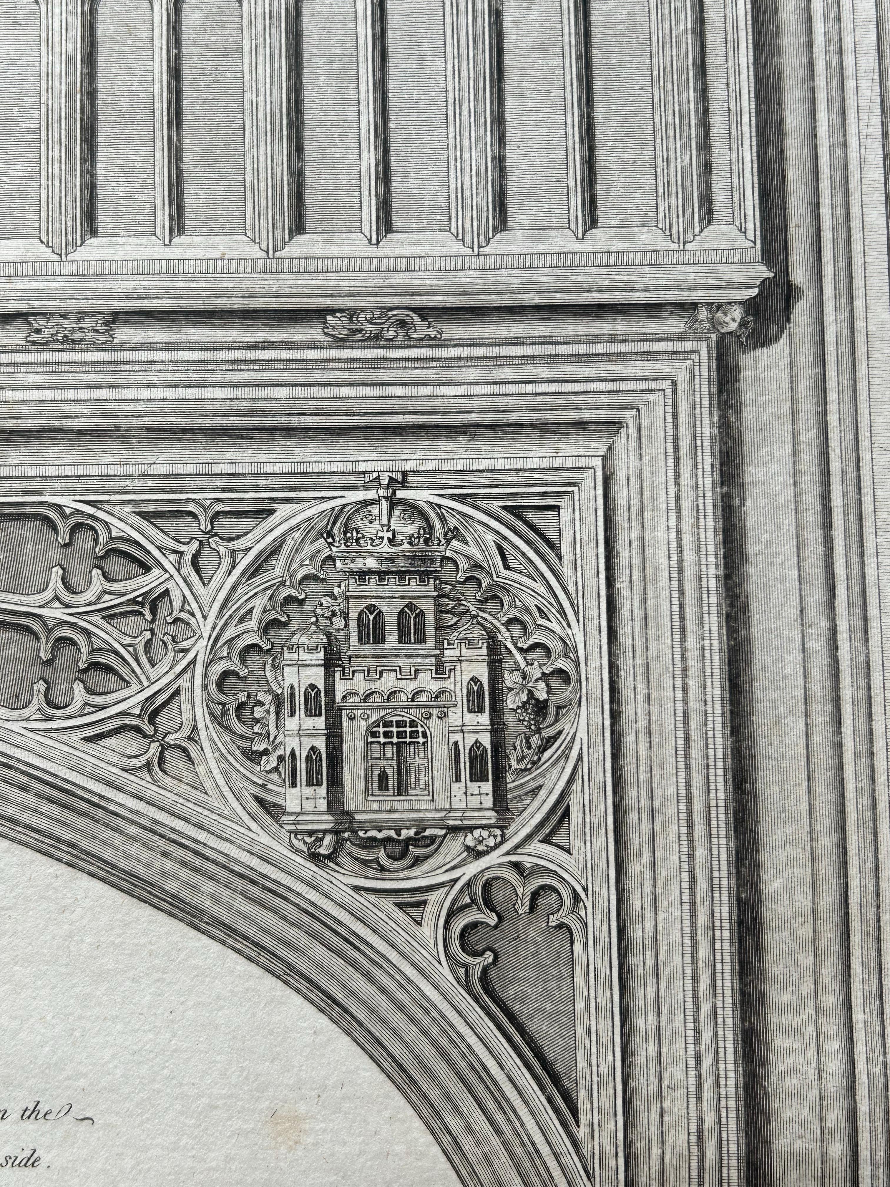 Rood Loft St George’s Chapel Windsor – Antique Architectural Engraving, 1789 For Sale 4