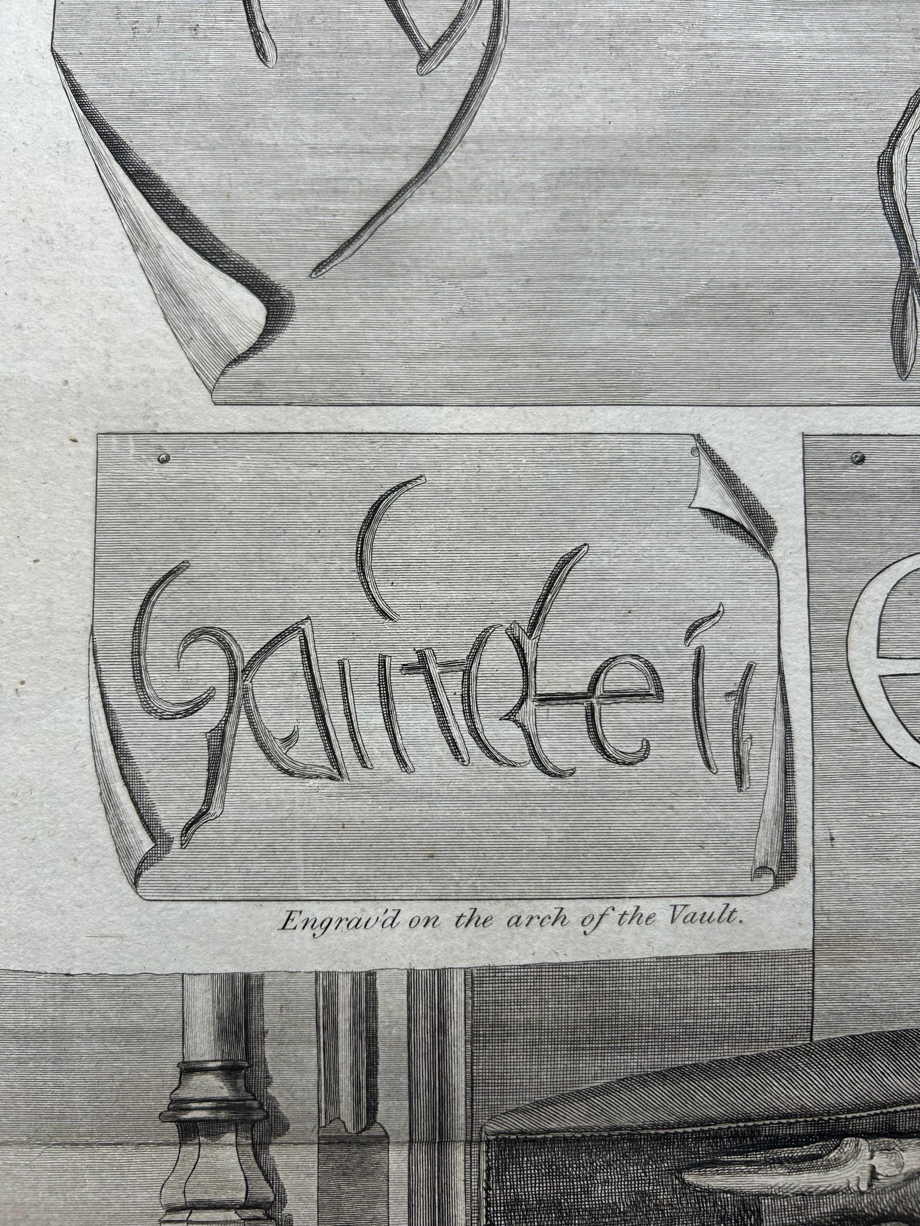 Engraved Tomb of King Edward IV – Engraving of Vault & Effigy, St George’s Chapel, 1790 For Sale