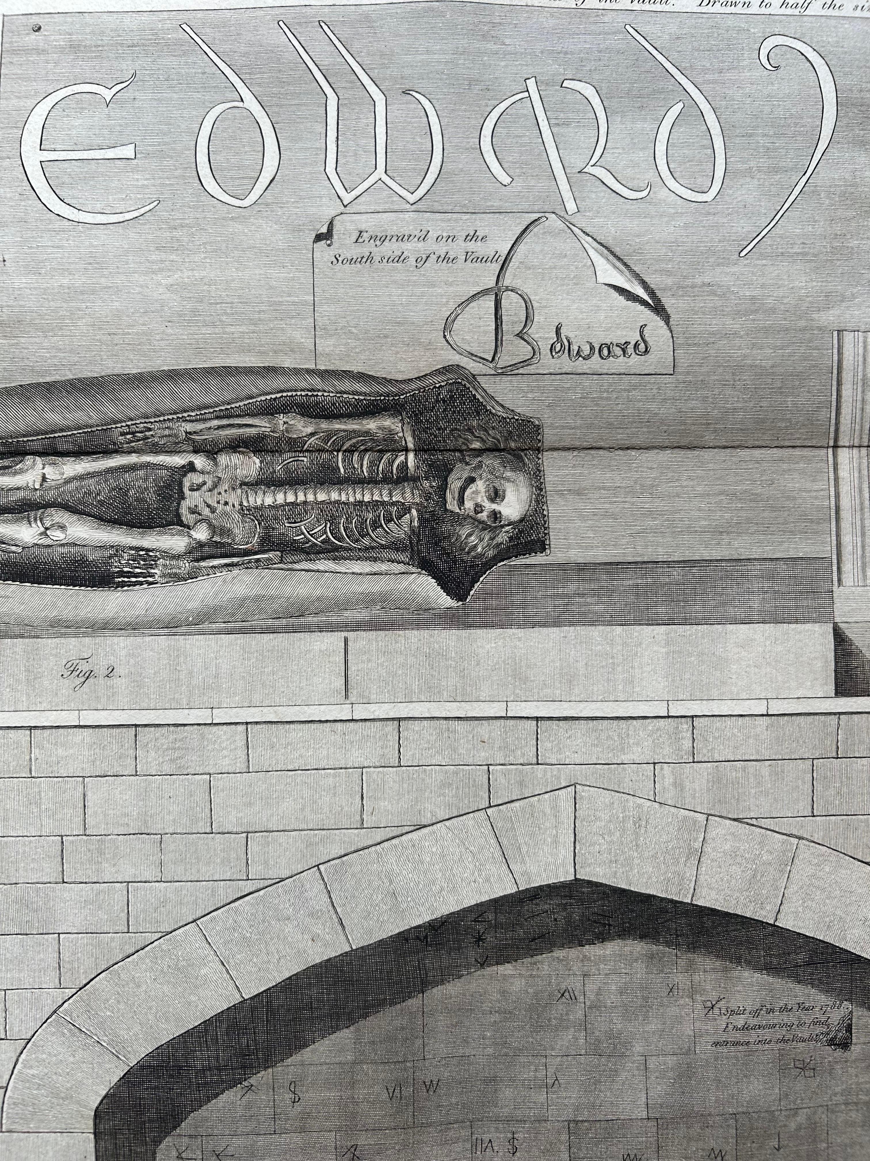Tomb of King Edward IV – Engraving of Vault & Effigy, St George’s Chapel, 1790 For Sale 3