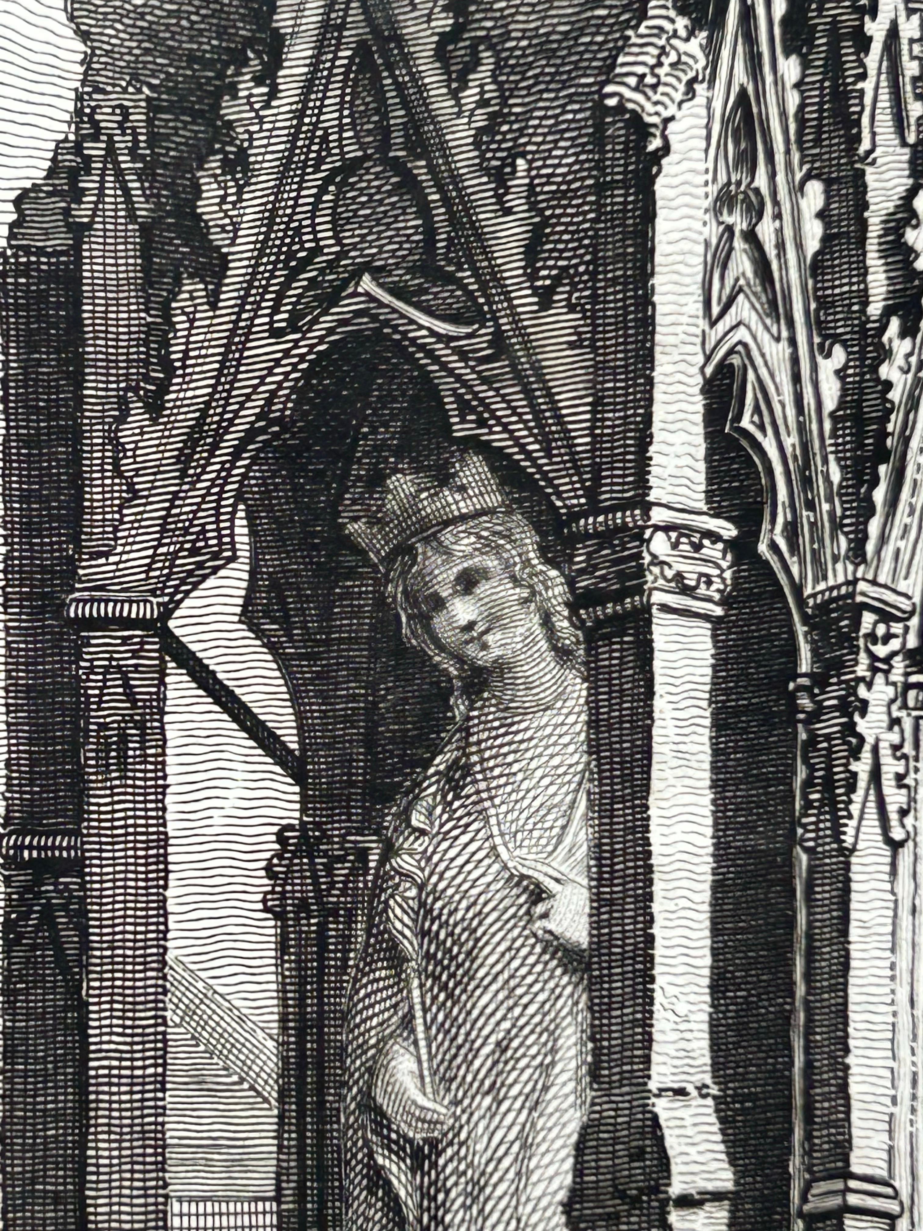 18th Century and Earlier Queen Eleanor Memorial Cross – Antique Engraving of Waltham Cross, c.1791 For Sale
