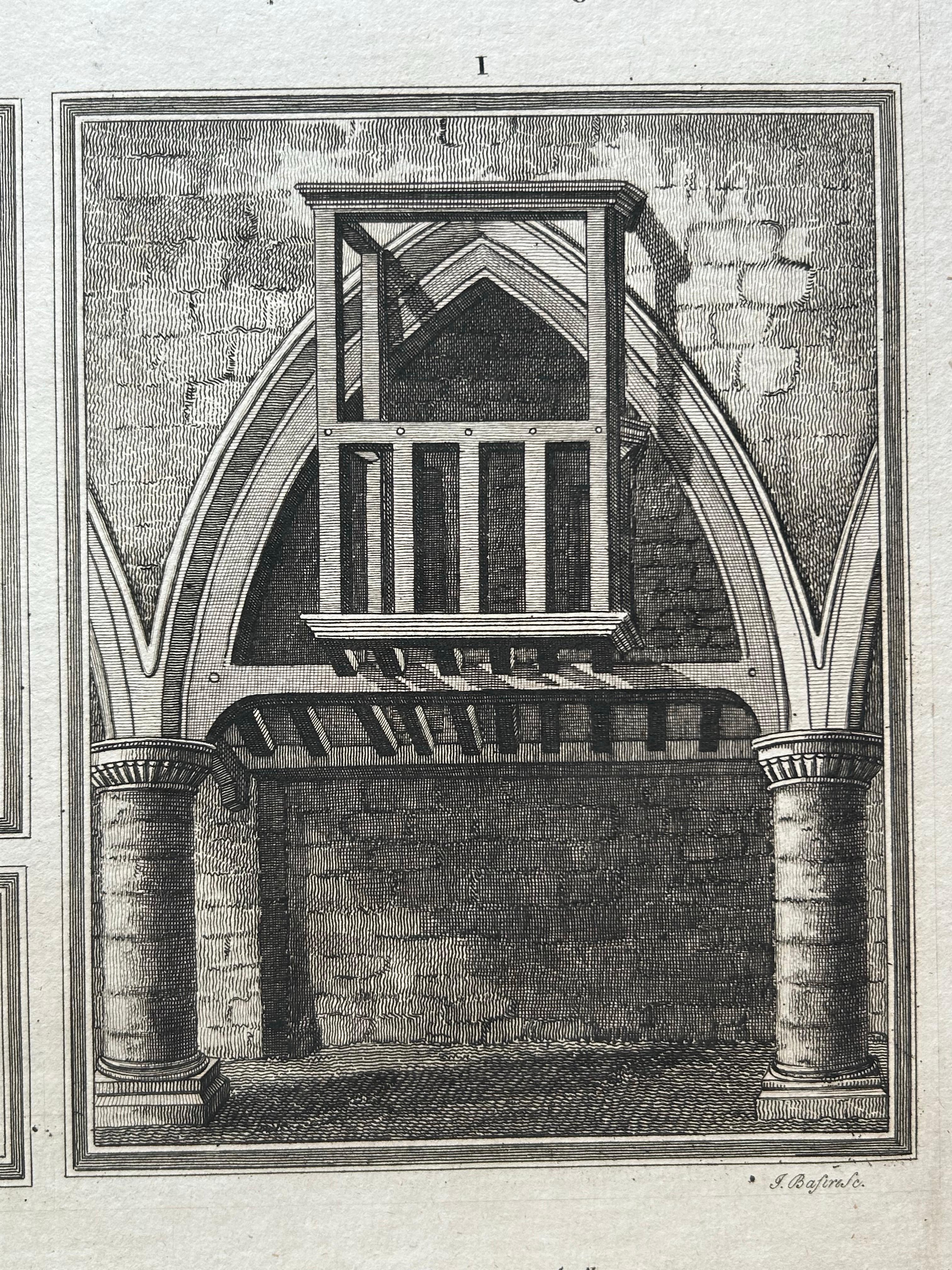 18th Century and Earlier Magdalen Chapel near Winchester – Engraving of Medieval Hospital Site, 1790 For Sale