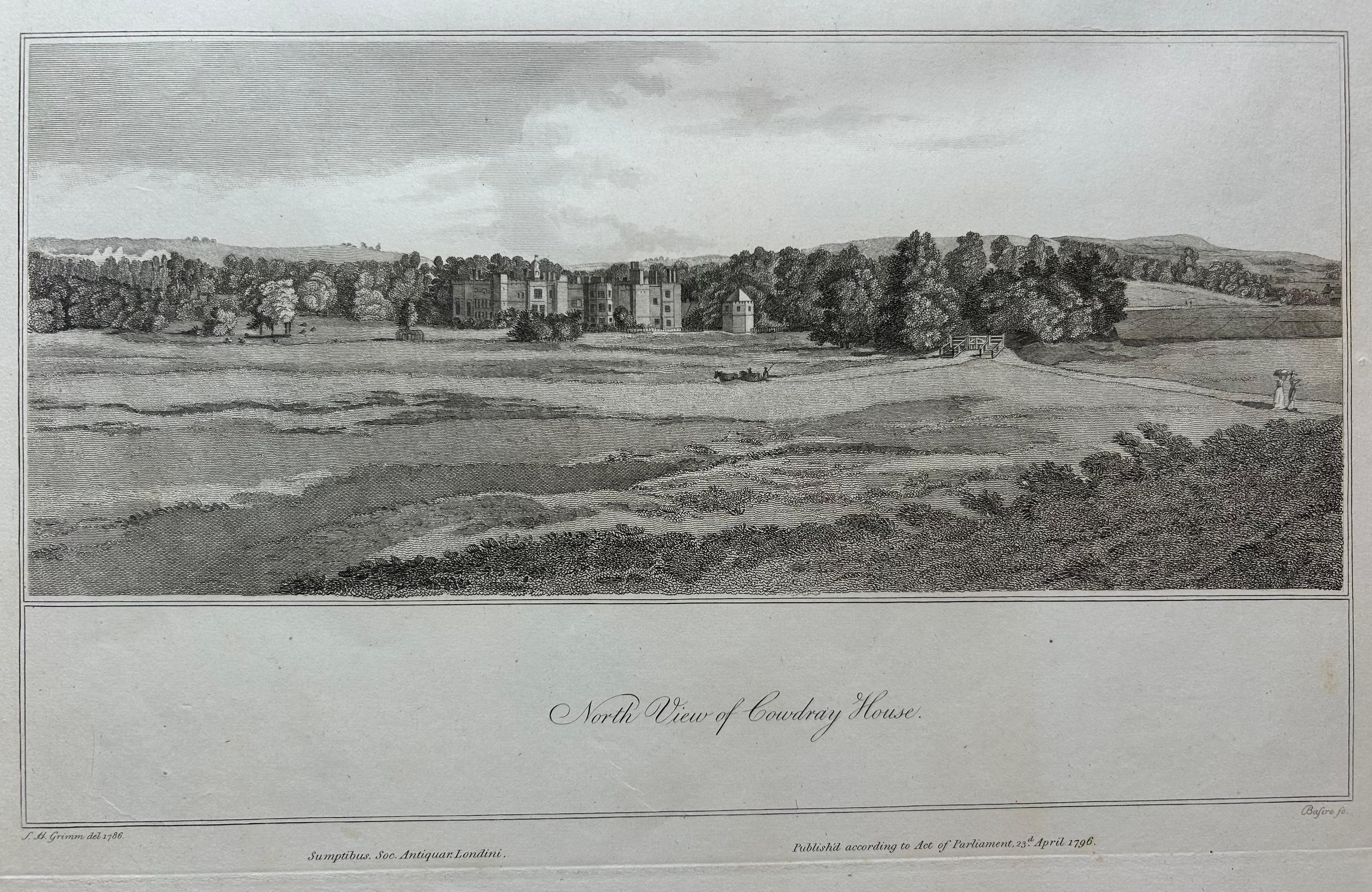Engraved Views of Cowdray House – Engraving of South & North Aspects, Sussex, 1796 For Sale