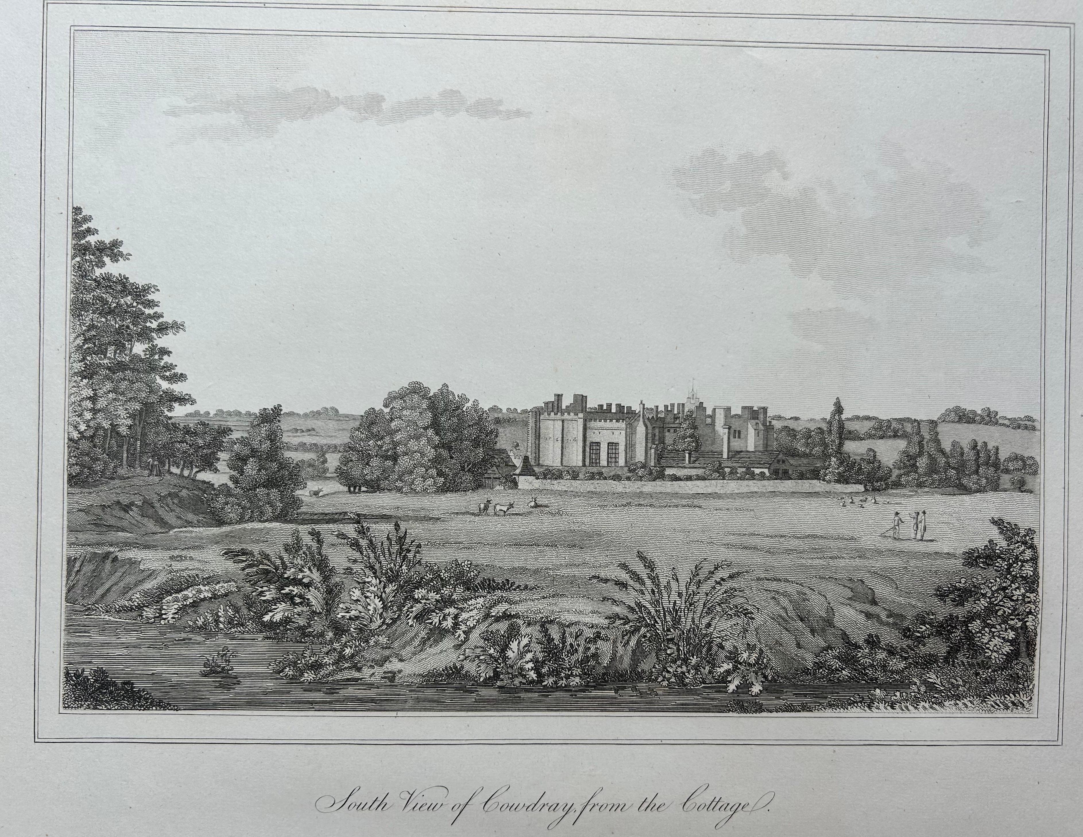 Views of Cowdray House – Engraving of South & North Aspects, Sussex, 1796 For Sale 3