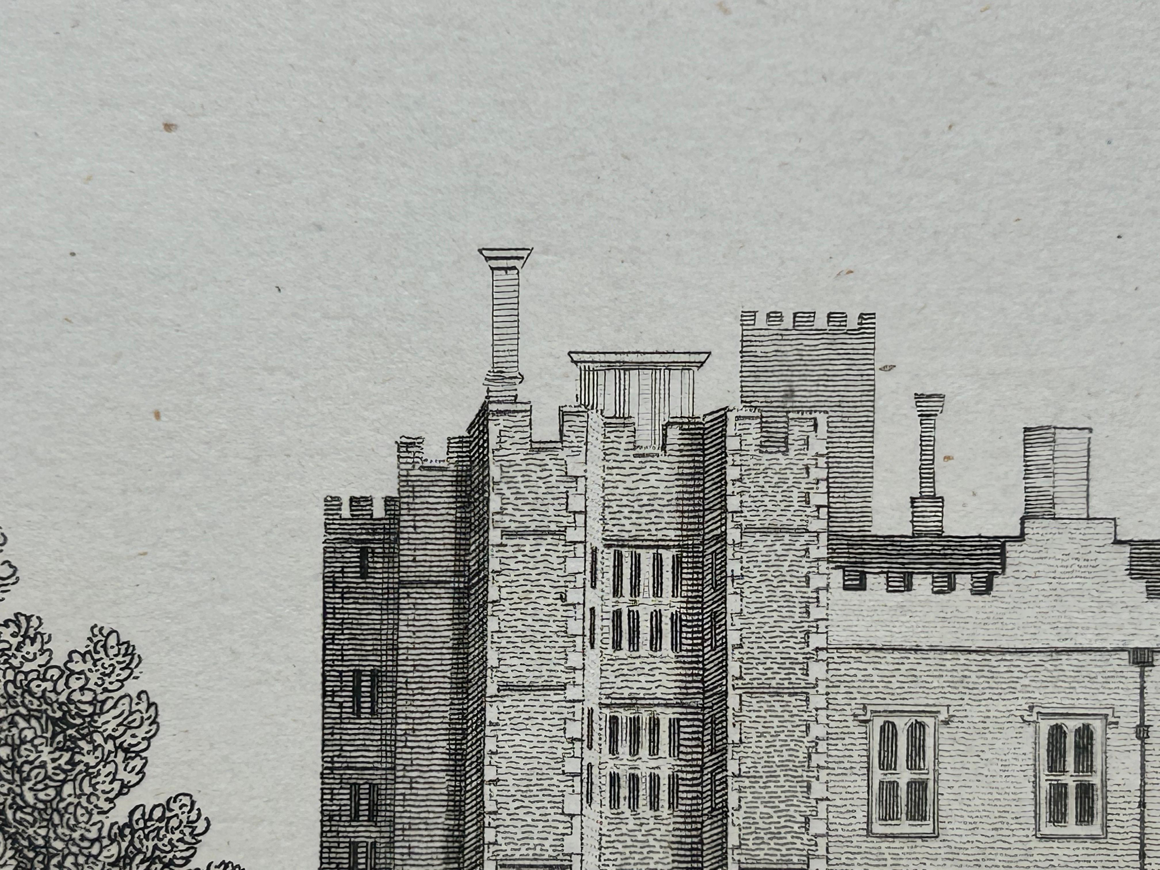 18th Century and Earlier West View of Cowdray House – Historic Sussex Estate Engraving, 1796 For Sale