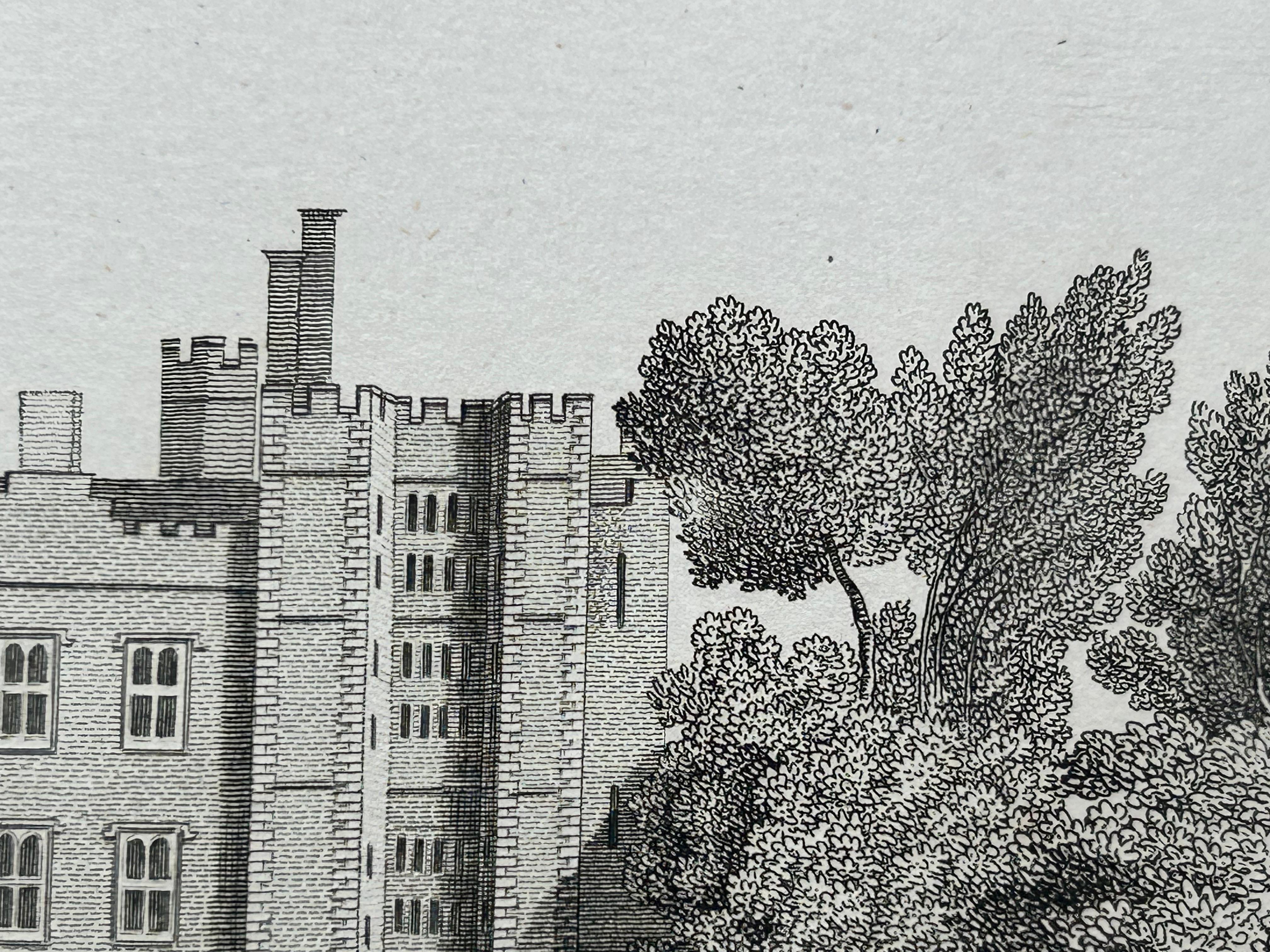 Paper West View of Cowdray House – Historic Sussex Estate Engraving, 1796 For Sale