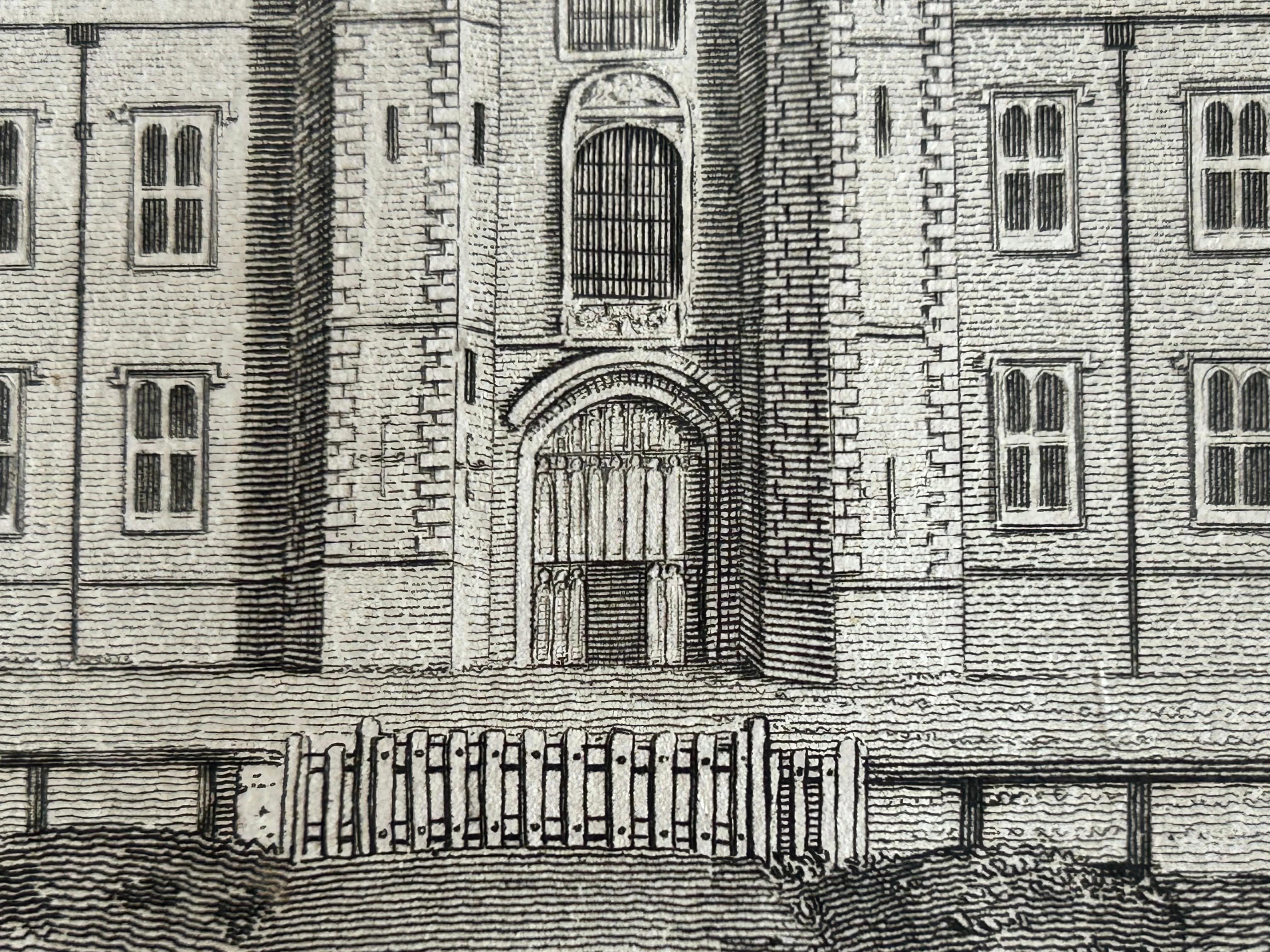 West View of Cowdray House – Historic Sussex Estate Engraving, 1796 For Sale 2