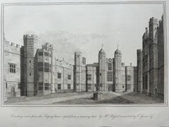 Cowdray Court from the Lodging House – Antique Engraving of Sussex Estate, 1796