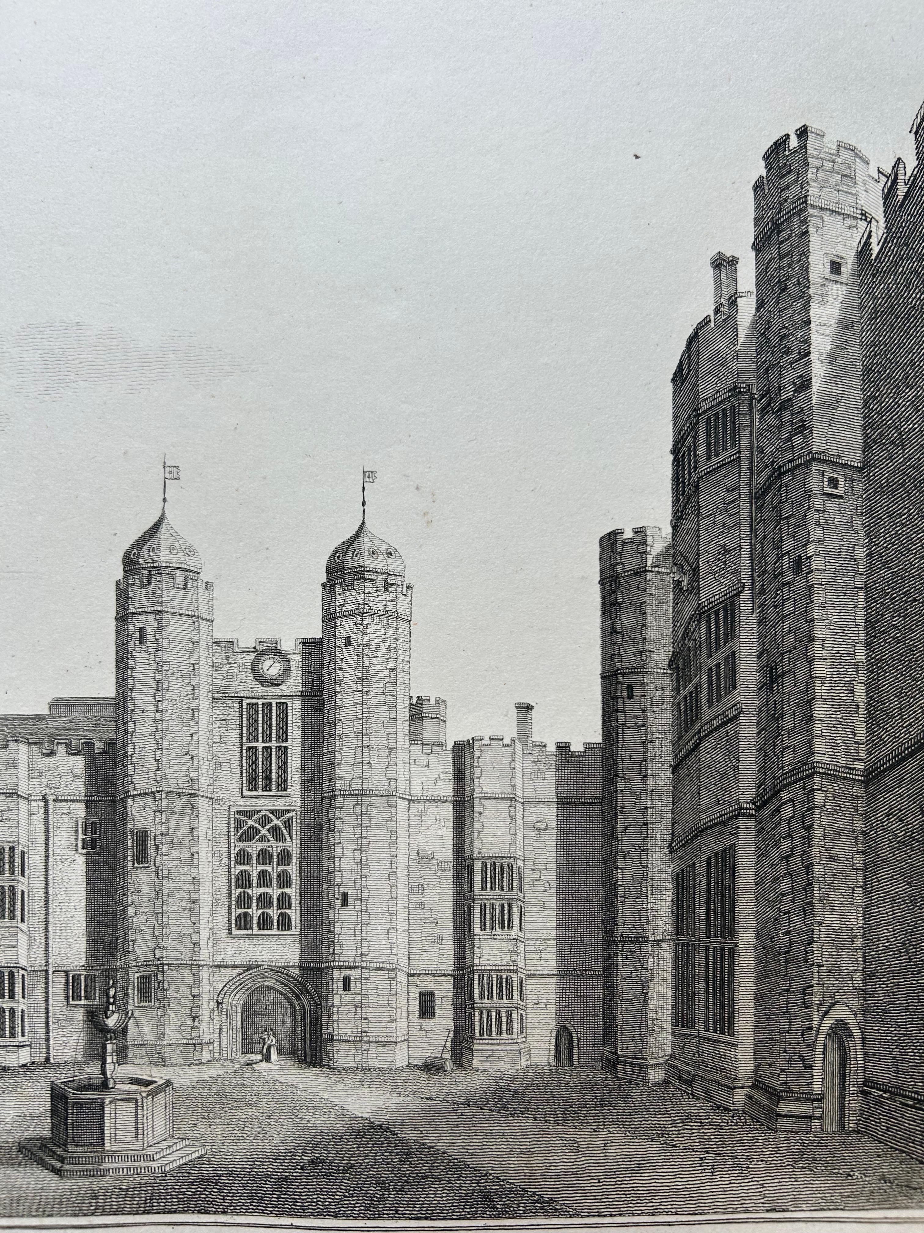 Cowdray Court from the Lodging House – Antique Engraving of Sussex Estate, 1796 For Sale 1