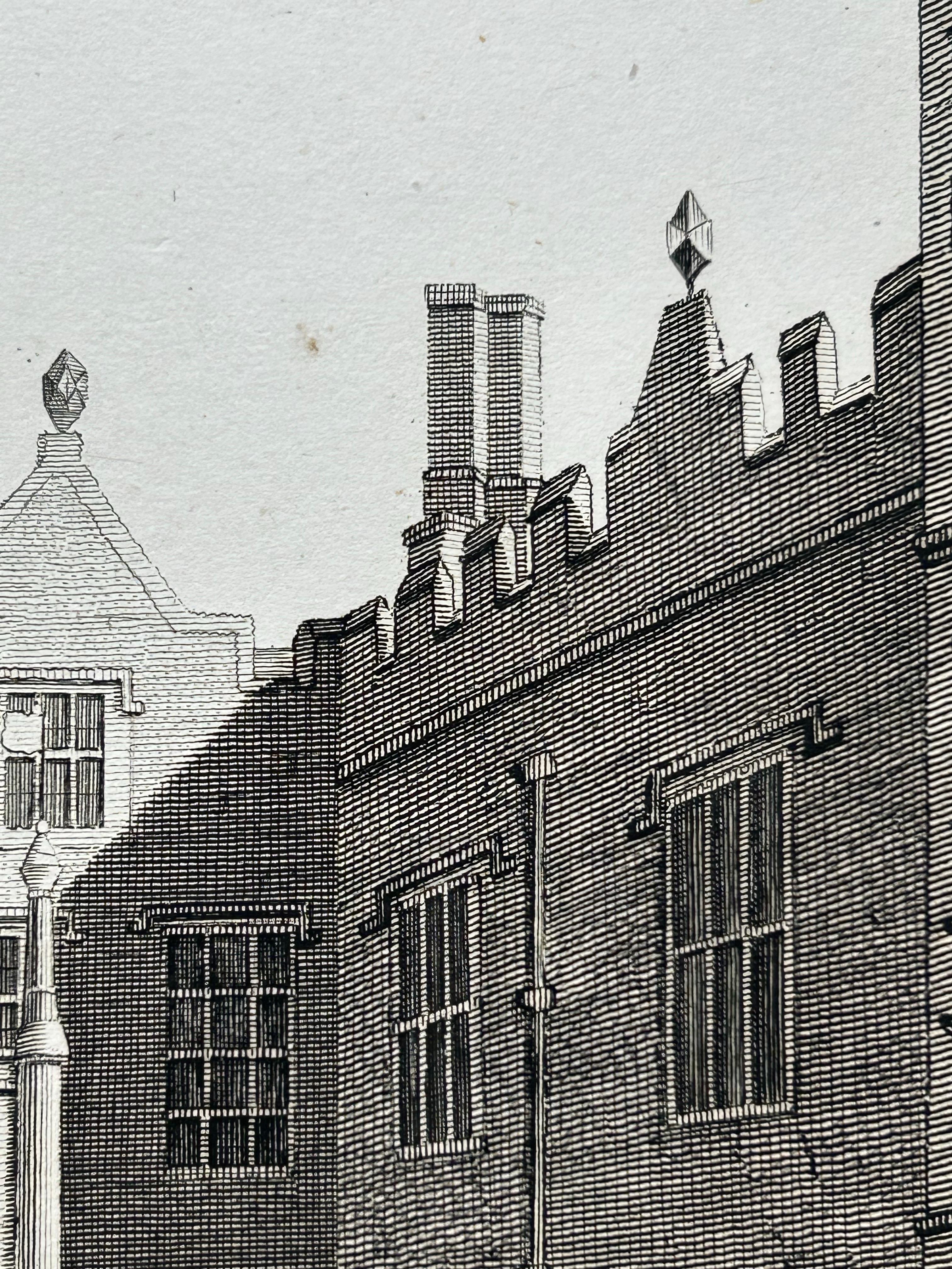 Inner Front of Cowdray House – Antique Engraving from the Gateway, Sussex 1796 For Sale 1