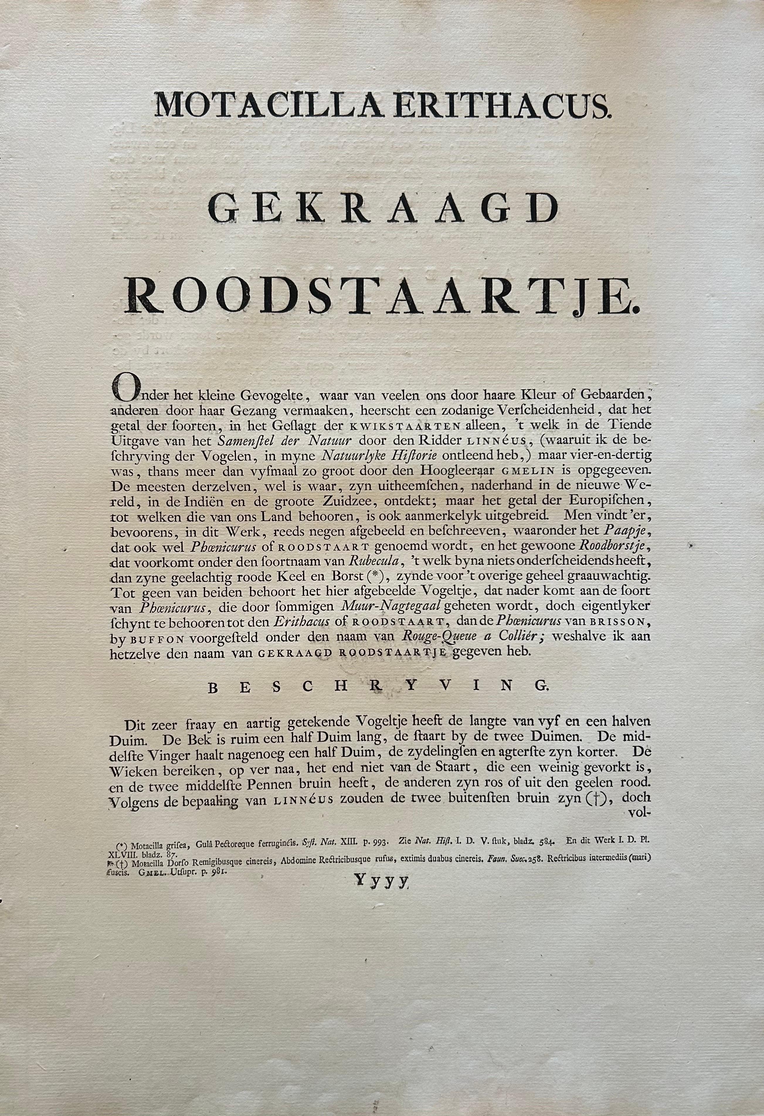 Antiker antiker Vogeldruck des Common Redstart von Sepp & Nozeman, 1809 im Angebot 2