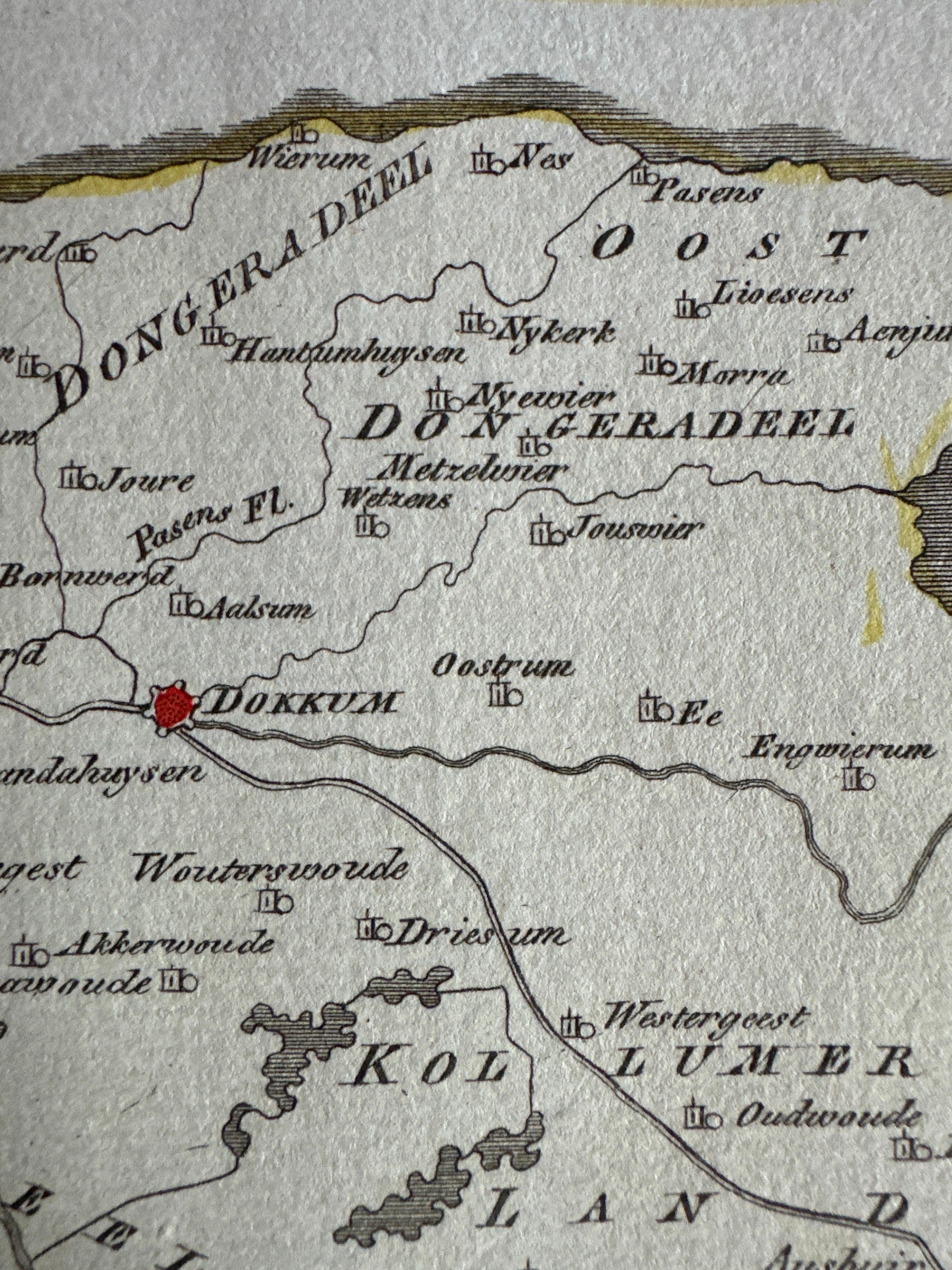 Antique Map of Oostergo, Friesland, by Von Reilly, 1791 For Sale 1
