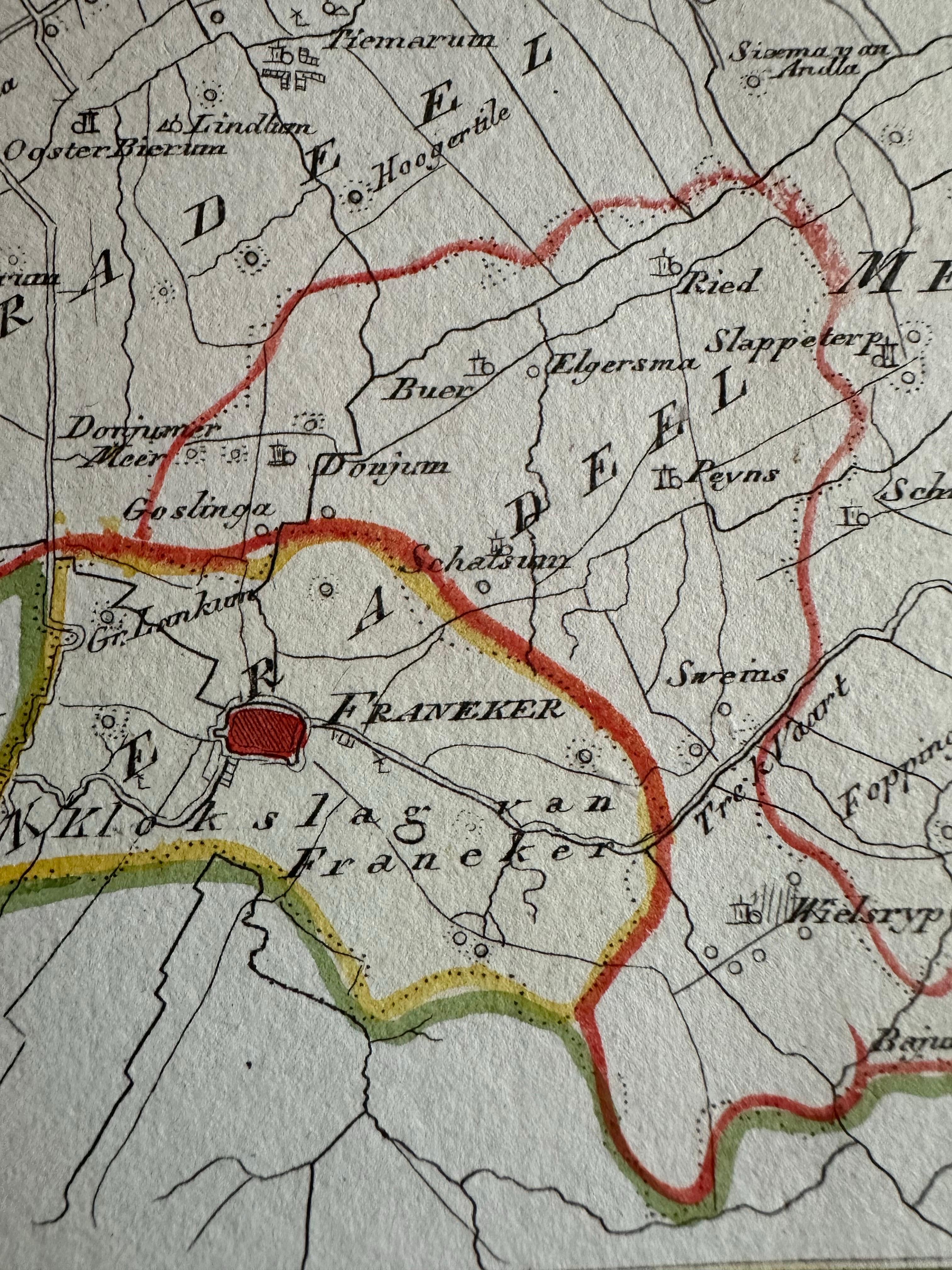 Carta geografica antica della regione di Franeker e Harlingen di Von Reilly, 1791 in vendita 1