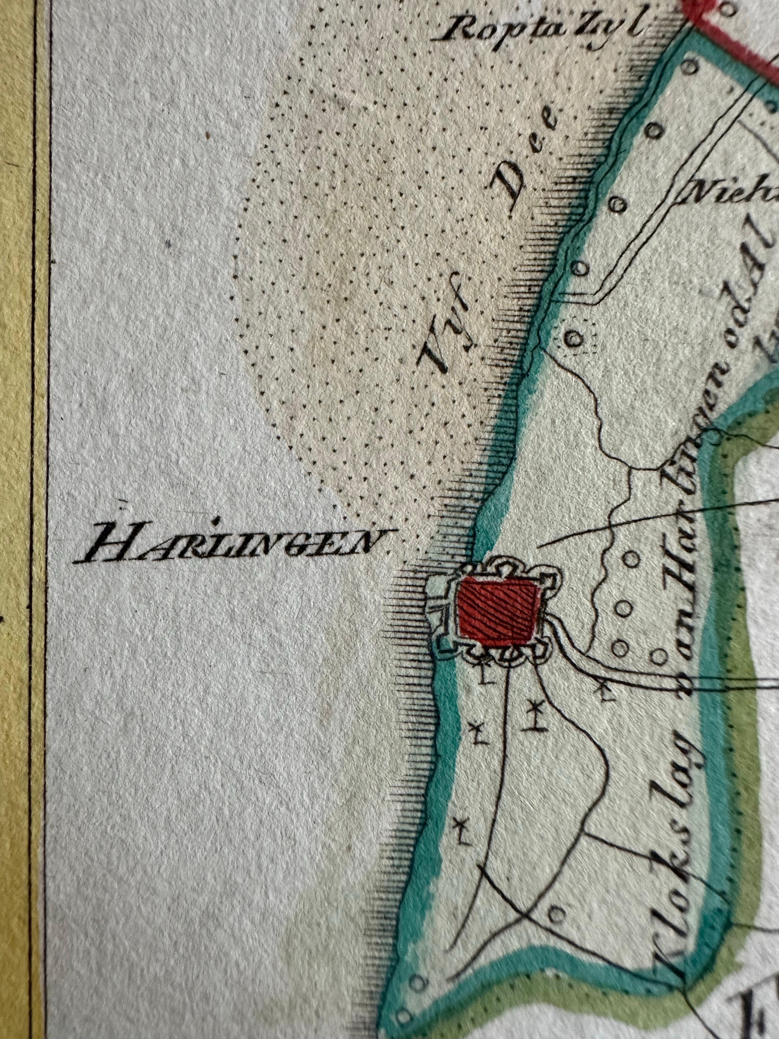 Carta geografica antica della regione di Franeker e Harlingen di Von Reilly, 1791 in vendita 3