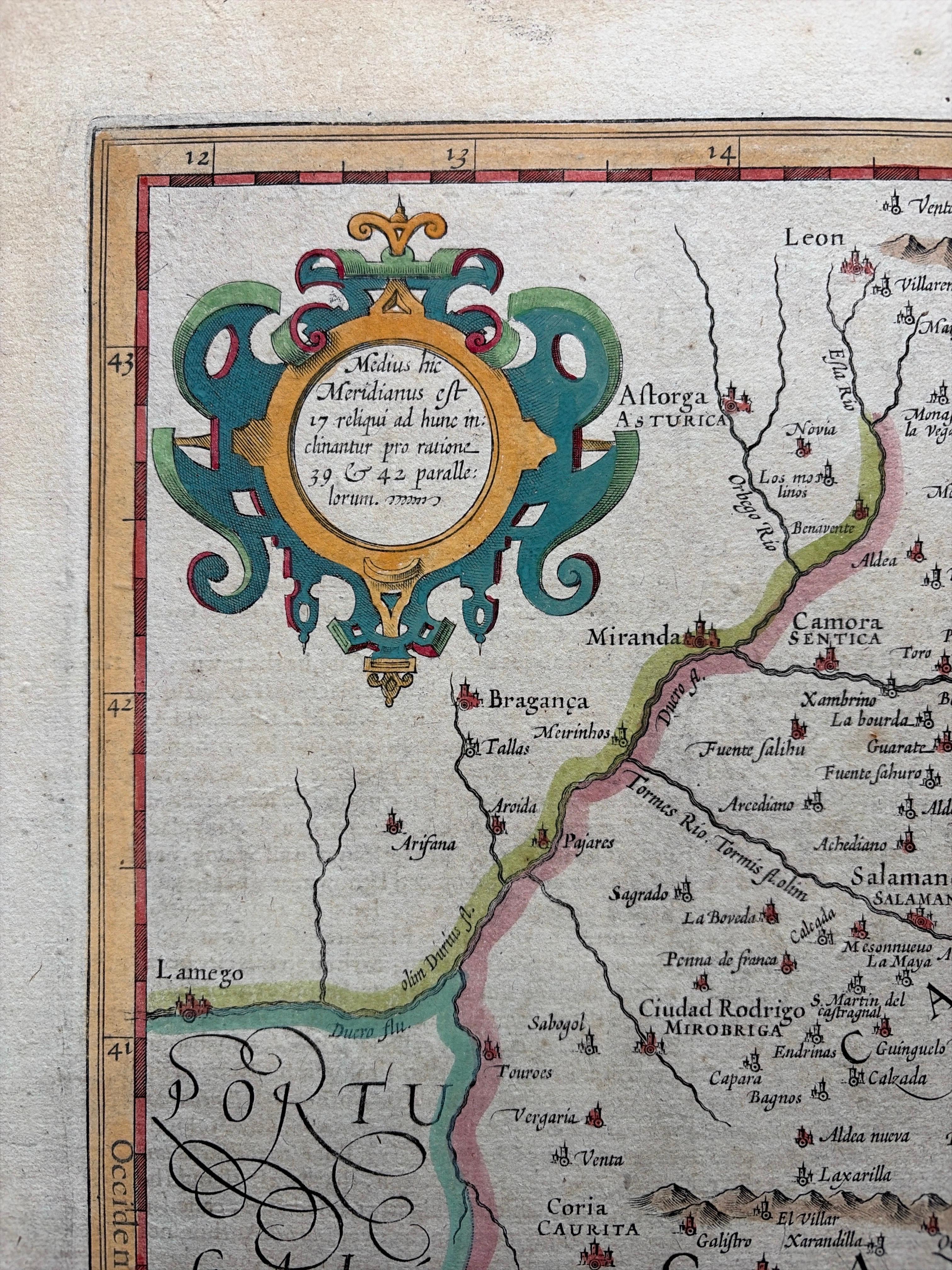 Mapa antiguo de Castilla la Vieja y la Nueva, España, por Jodocus Hondius, c.1636 en venta 1