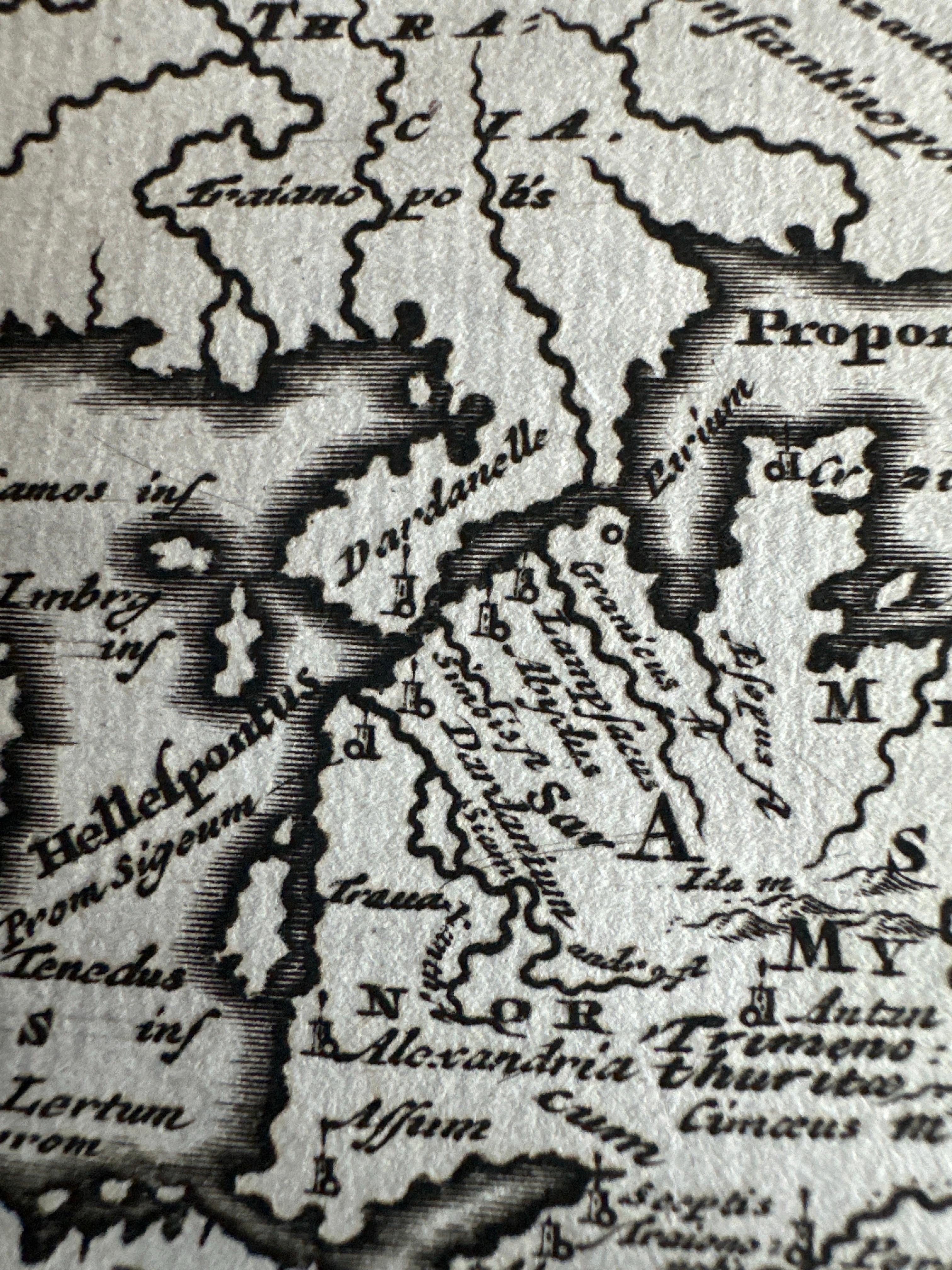 Mapa antiguo de Asia Menor, incluida una parte del archipiélago griego y Chipre Papel en venta