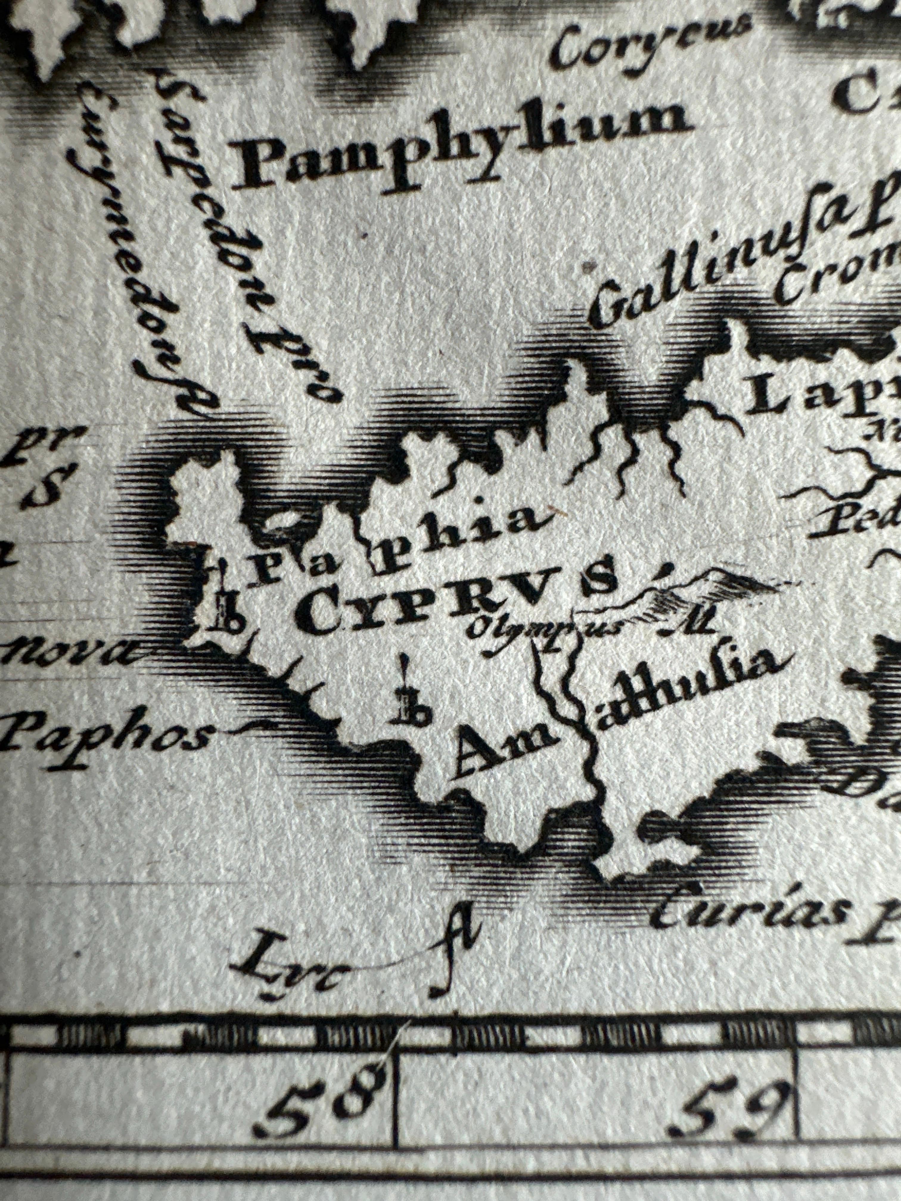 Mapa antiguo de Asia Menor, incluida una parte del archipiélago griego y Chipre en venta 1