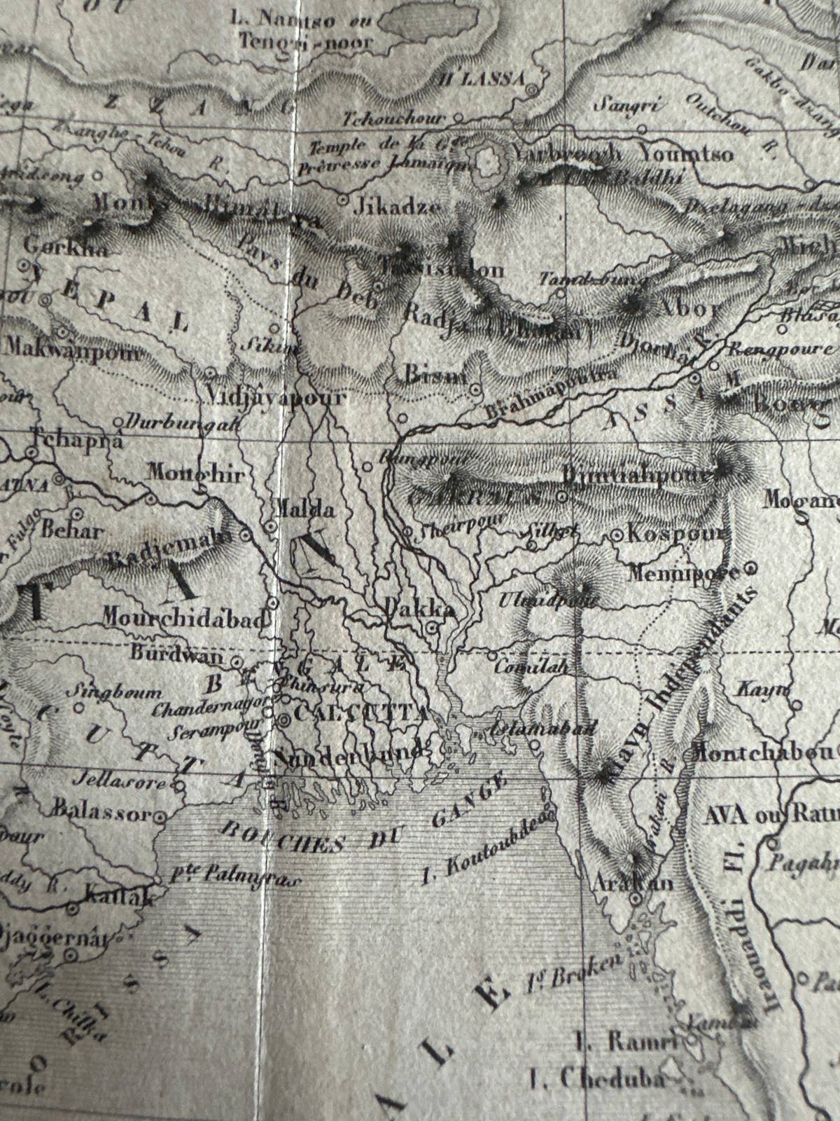 Antique Map of India and Southeast Asia by Balbi '1847'