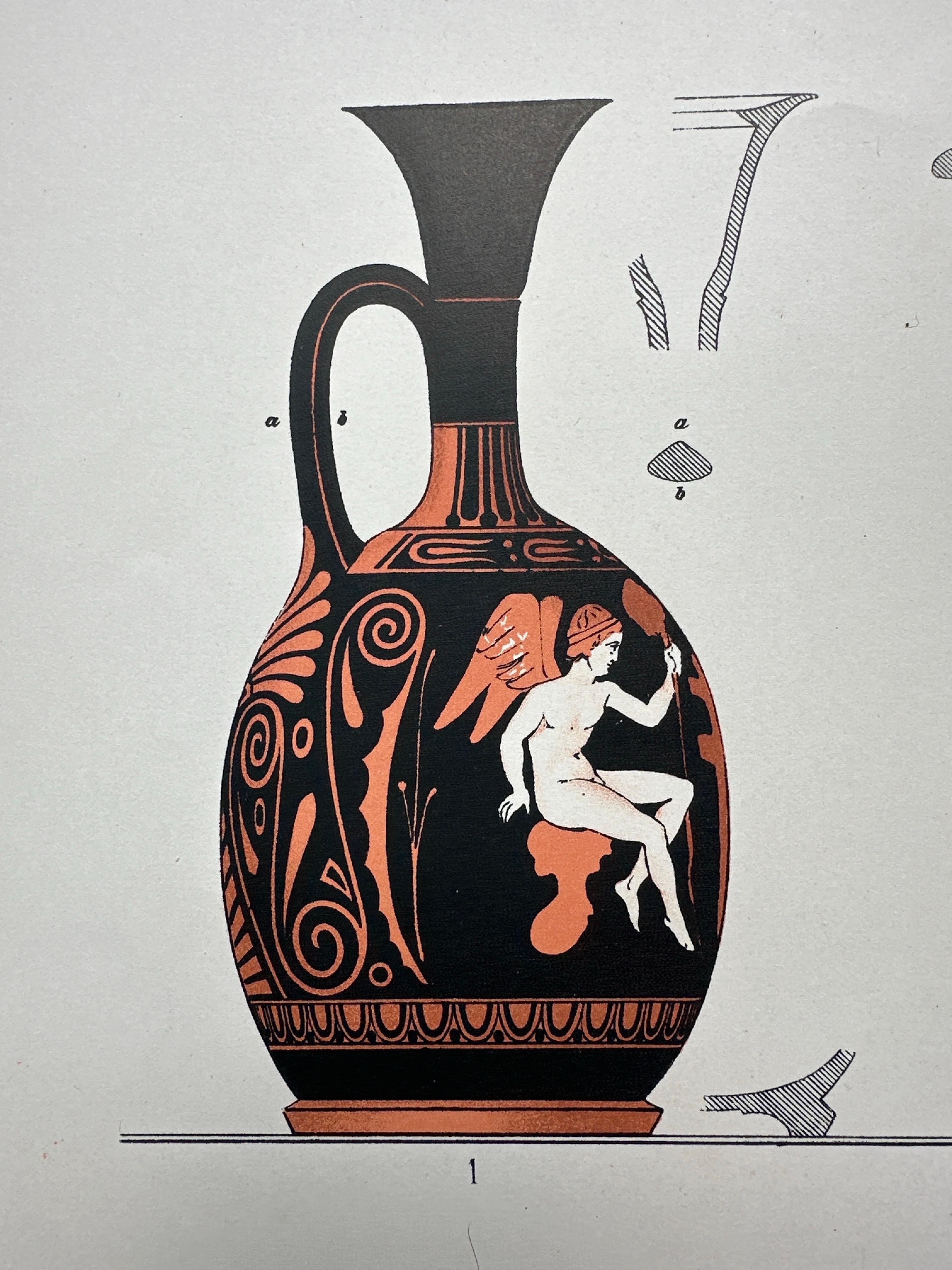 Impression ancienne de céramique grecque 