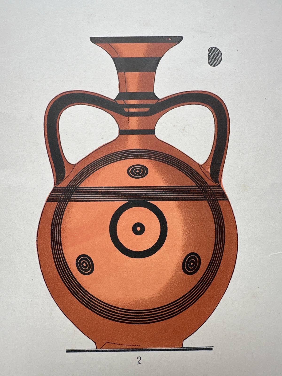 Antique Print of Greek Ceramics 'Flaschen/Becher' by Genick, 1883