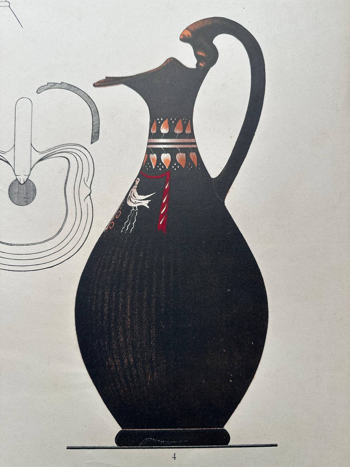 Antique Print of Greek Ceramics 'Kannen' by Genick, 1883