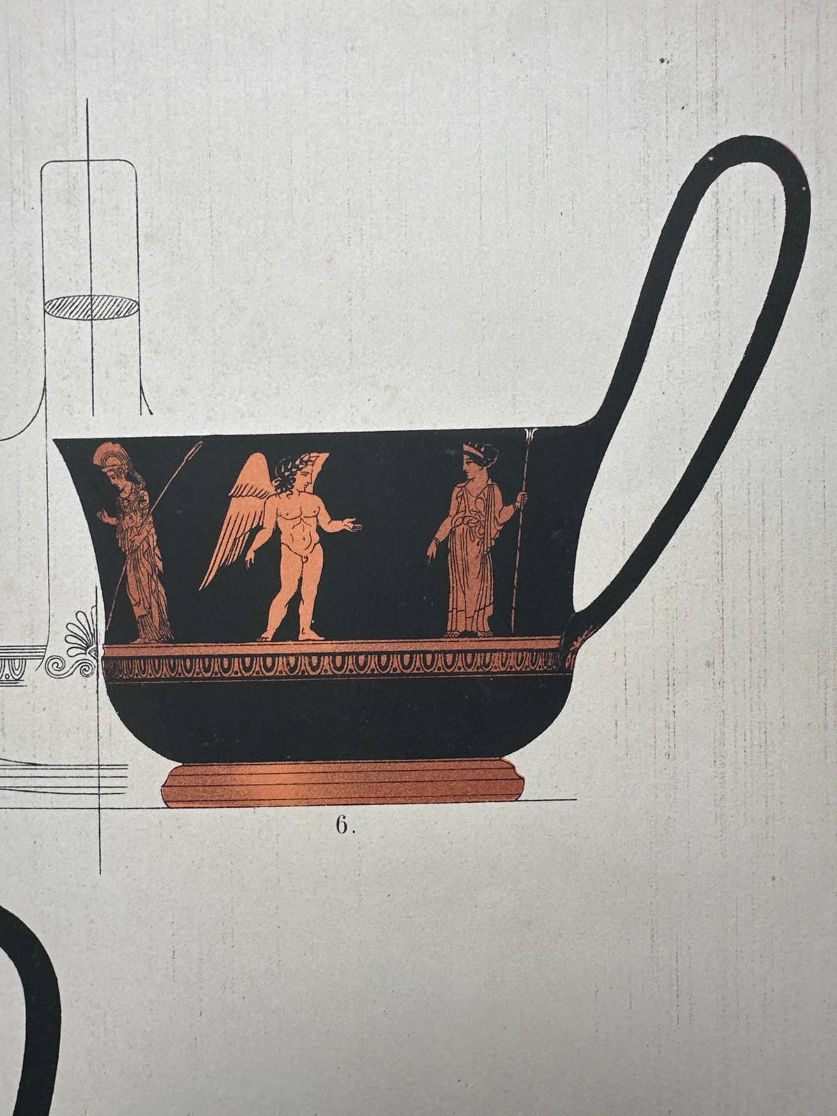 Antique Print of Greek Ceramics 'Trinkgefässe / Schöpfkelle' by Genick, 1883