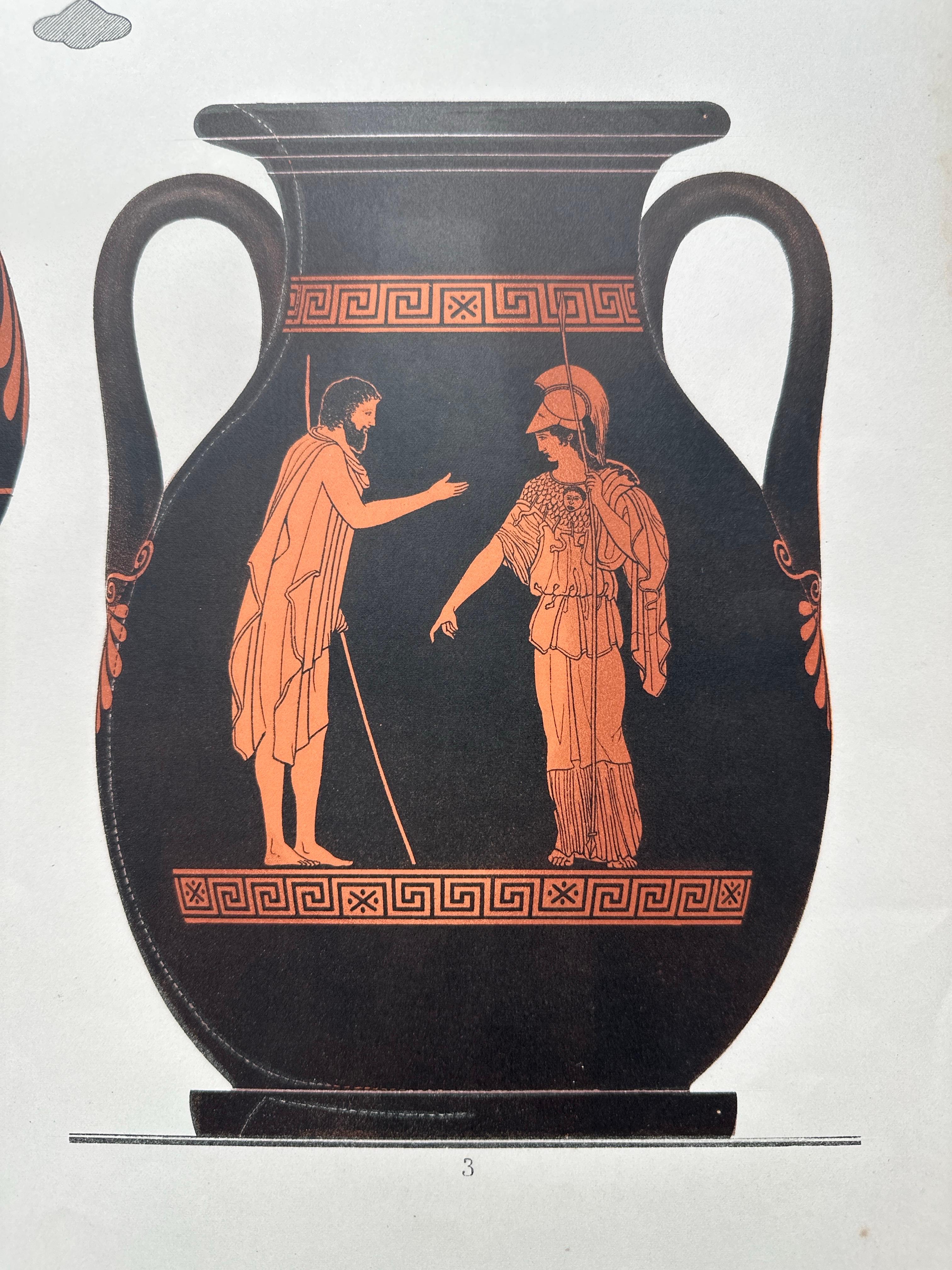 Impression ancienne de céramiques grecques 'Kühlgefäss/Amphoren' par Genick:: '1883' en vente 3