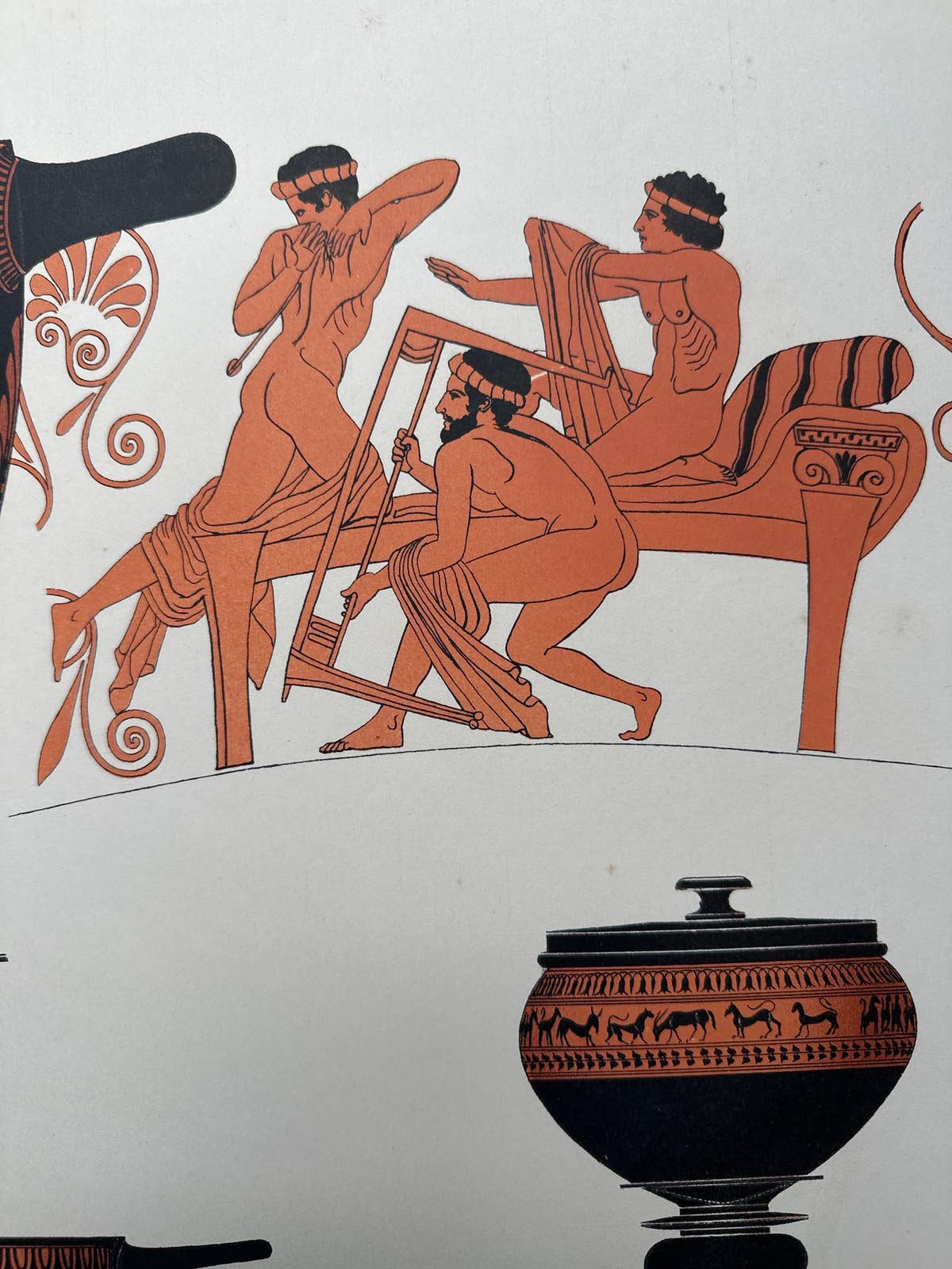 Antique Print of Greek Ceramics 'Krater' by Genick, 1883