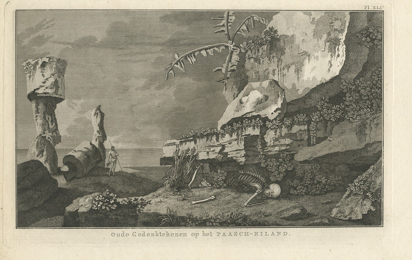 Antique Print of Easter Island by Cook, 1803 For Sale