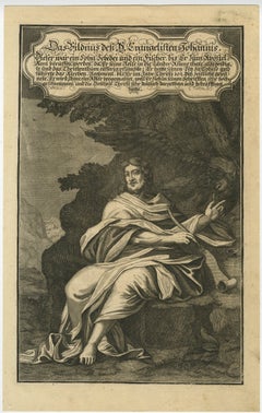 Antique Portrait of John the Evangelist – German Bible Illustration, 1708
