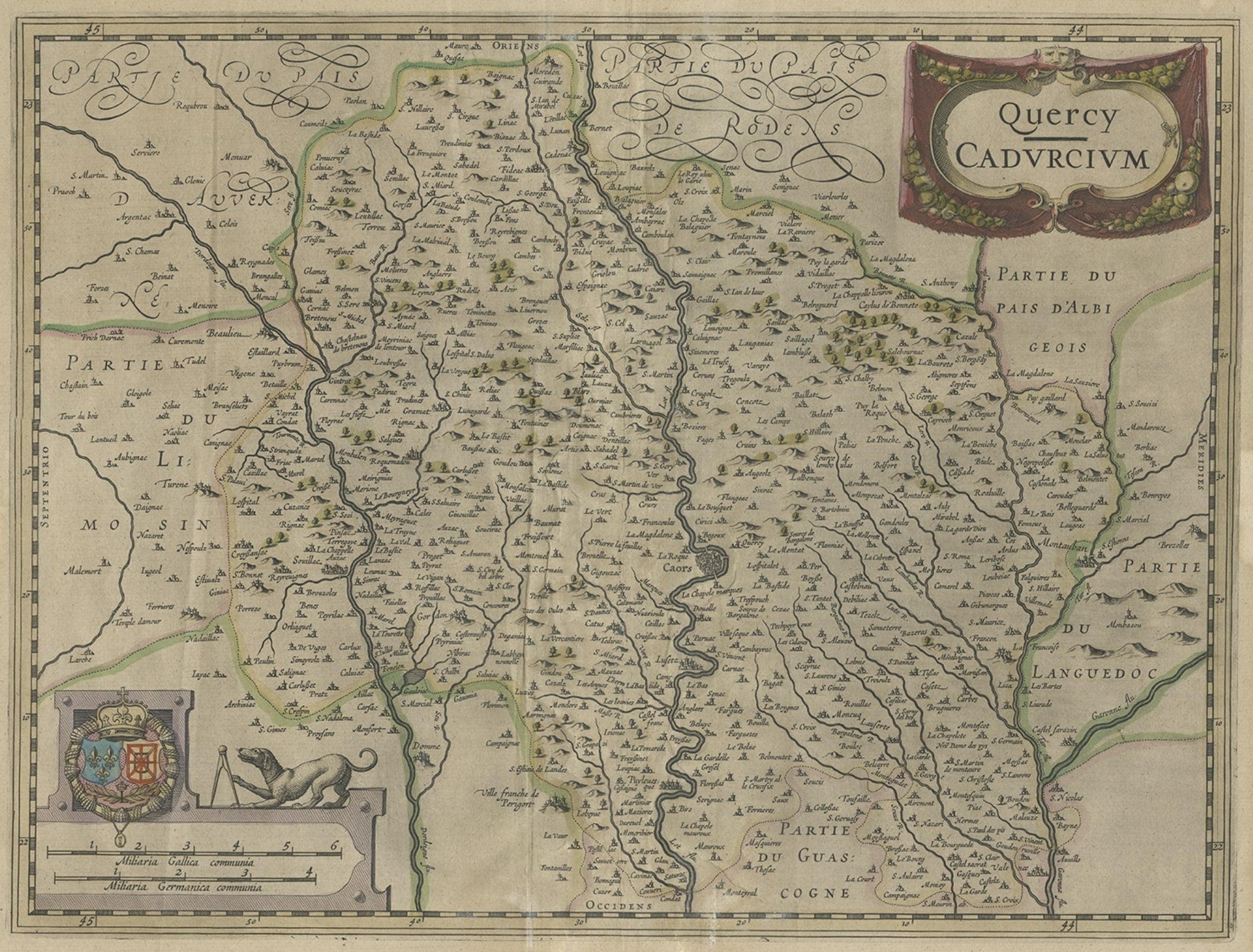 Antique Map of the French Province of Quercy, ca.1625 For Sale