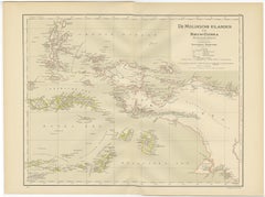 Vintage Map of the Moluccas and Irian Jaya (Papua), Indonesia, 1900