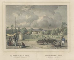 Antiker Druck des Residenzhauses in Serang, Java, Indonesien, 1844