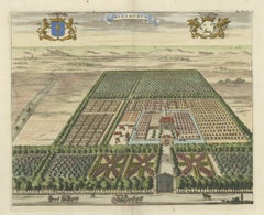 Handkolorierter Druck eines Nachlassstücks von Smallegange, Zeeland, Niederlande, 1696