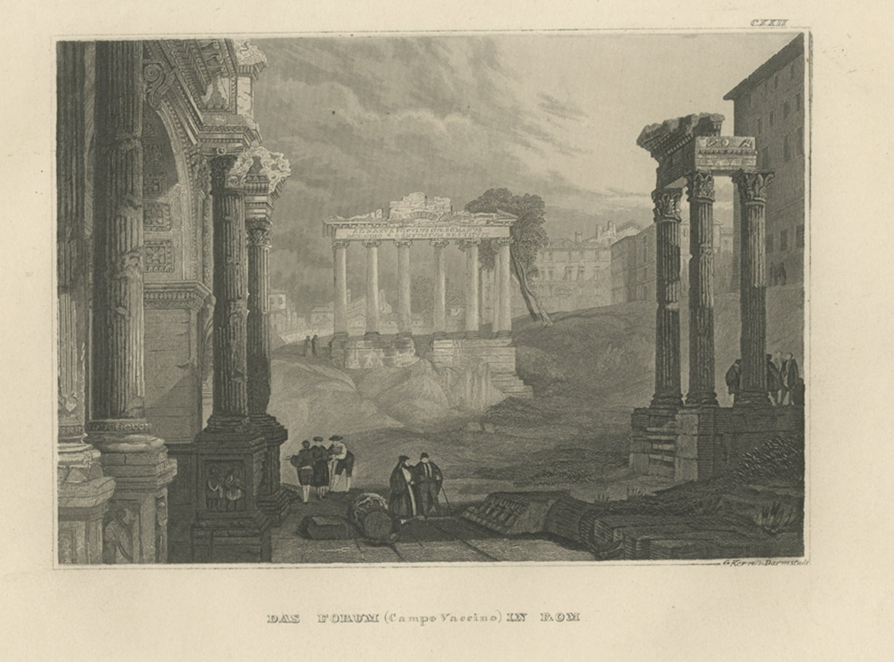 Antique Print of the Roman Forum by Meyer, 1836 For Sale