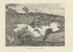 Antique Print of the Royal Botanic Gardens of Melbourne, Australia, c.1890