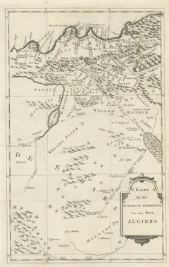 Detailed Original Old Map of the Southern Region of the Kingdom of Algiers 1773