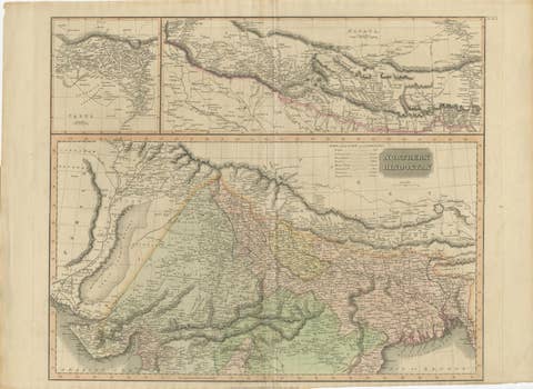 1817 Large Northern Hindostan Map by J. Thomson – New General Atlas