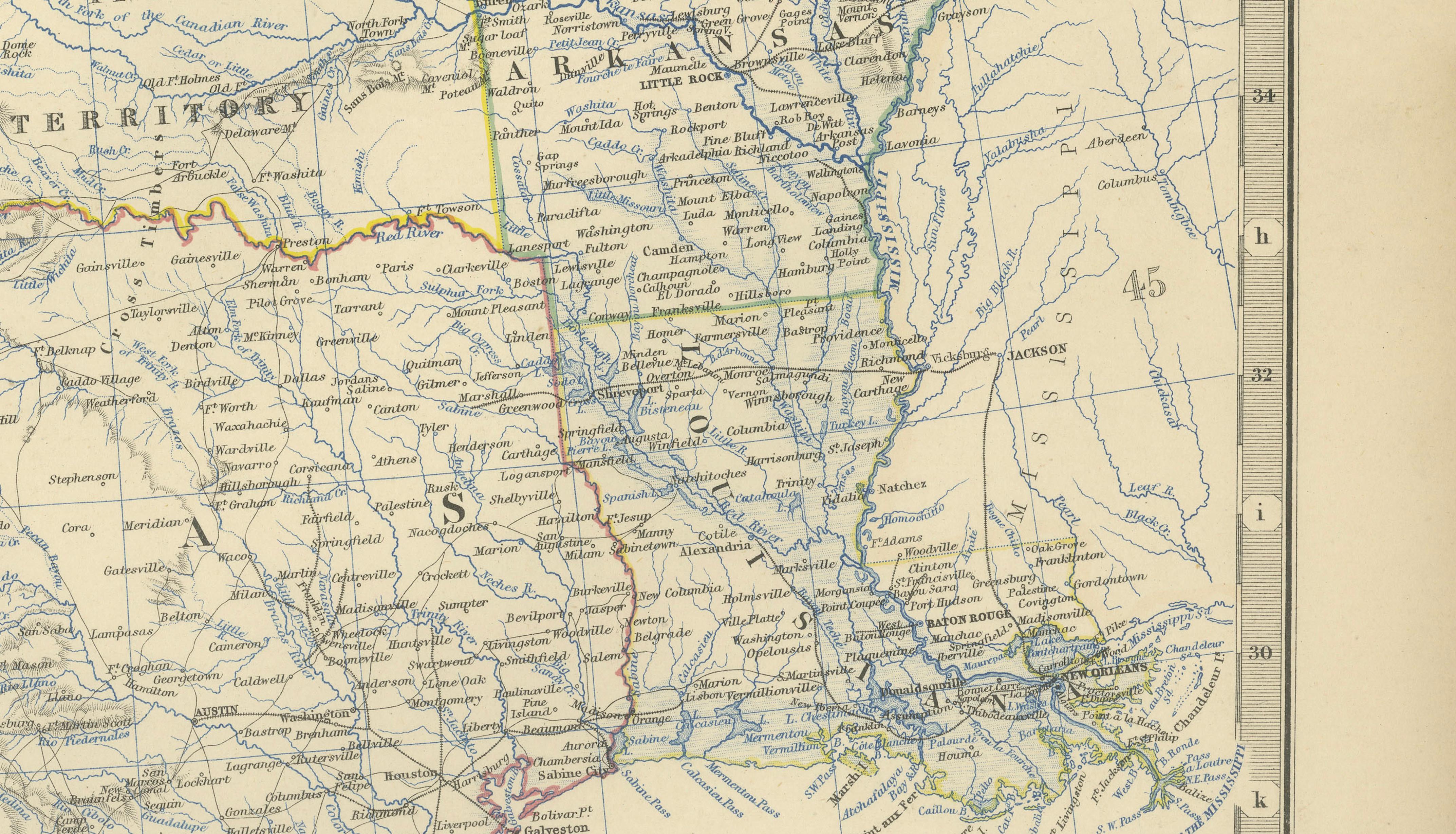 Papier Carte de l'ouest des États-Unis de 1874 - Atlas détaillé par Keith Johnston en vente