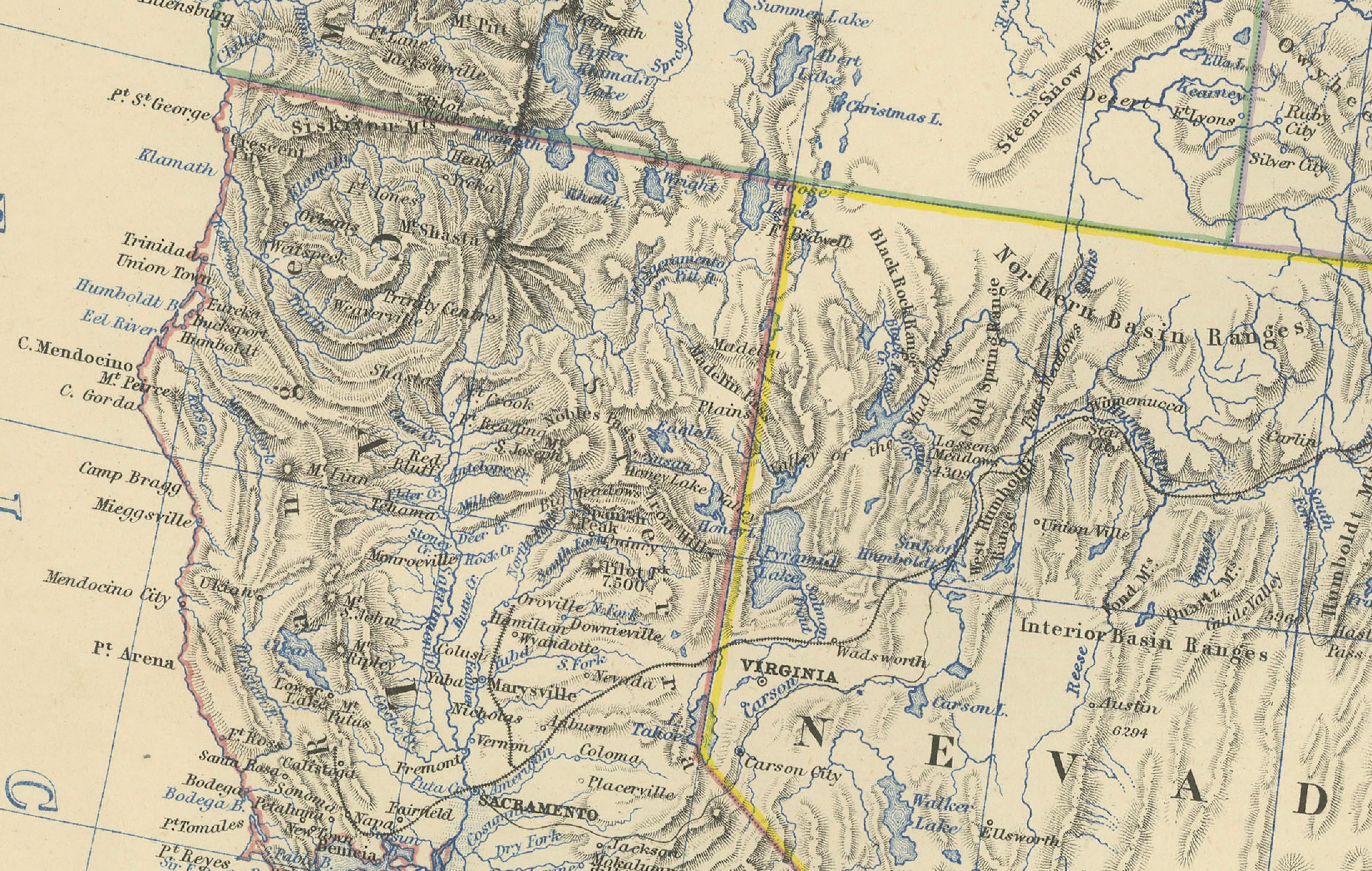 Écossais Carte de l'ouest des États-Unis de 1874 - Atlas détaillé par Keith Johnston en vente