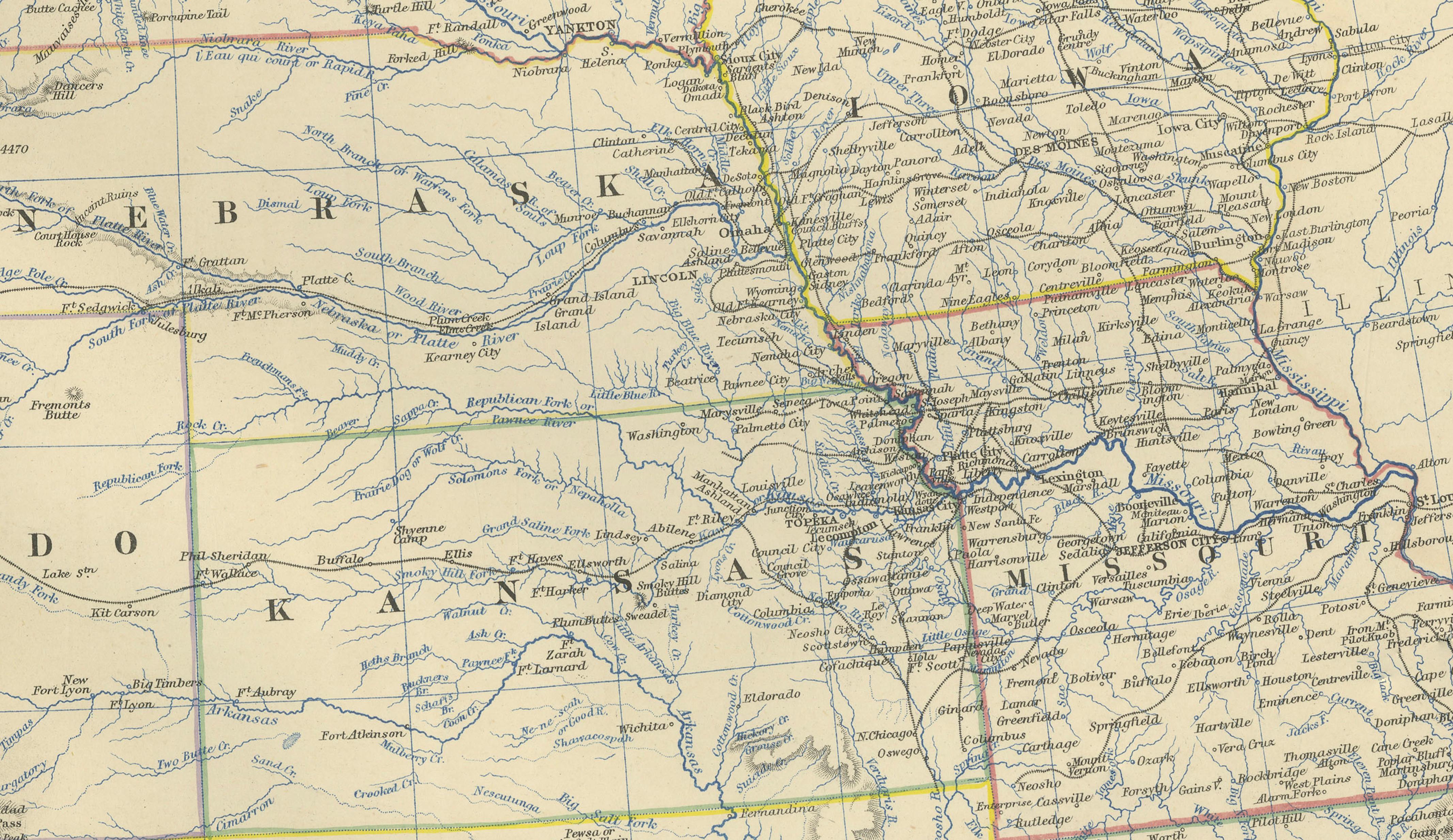 Carte de l'ouest des États-Unis de 1874 - Atlas détaillé par Keith Johnston en vente 1
