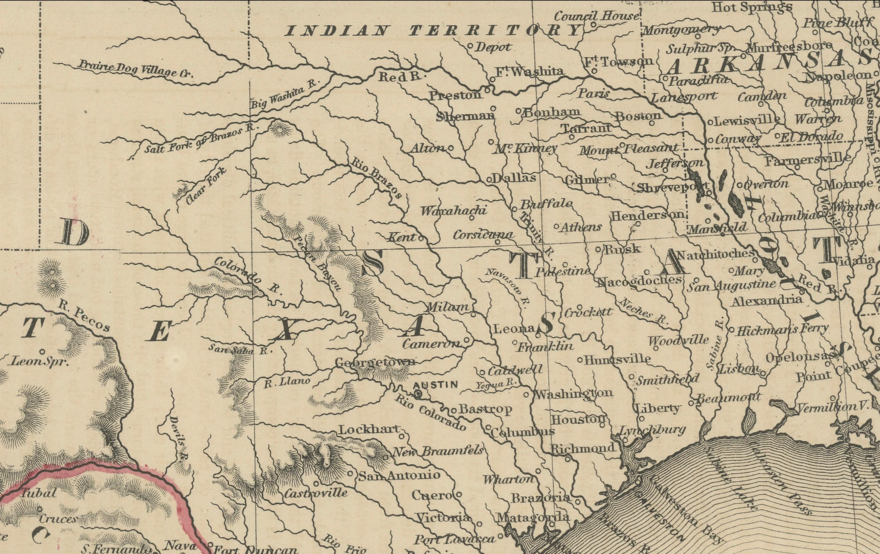 Carte du Mexique de Johnson avec encart sur Tehuantepec, A.I.C. c.1864 - coloriée à la main

Il s'agit d'une carte finement gravée et coloriée à la main intitulée Johnson's Mexico, publiée par Johnson &New à New York vers 1864. Il représente le