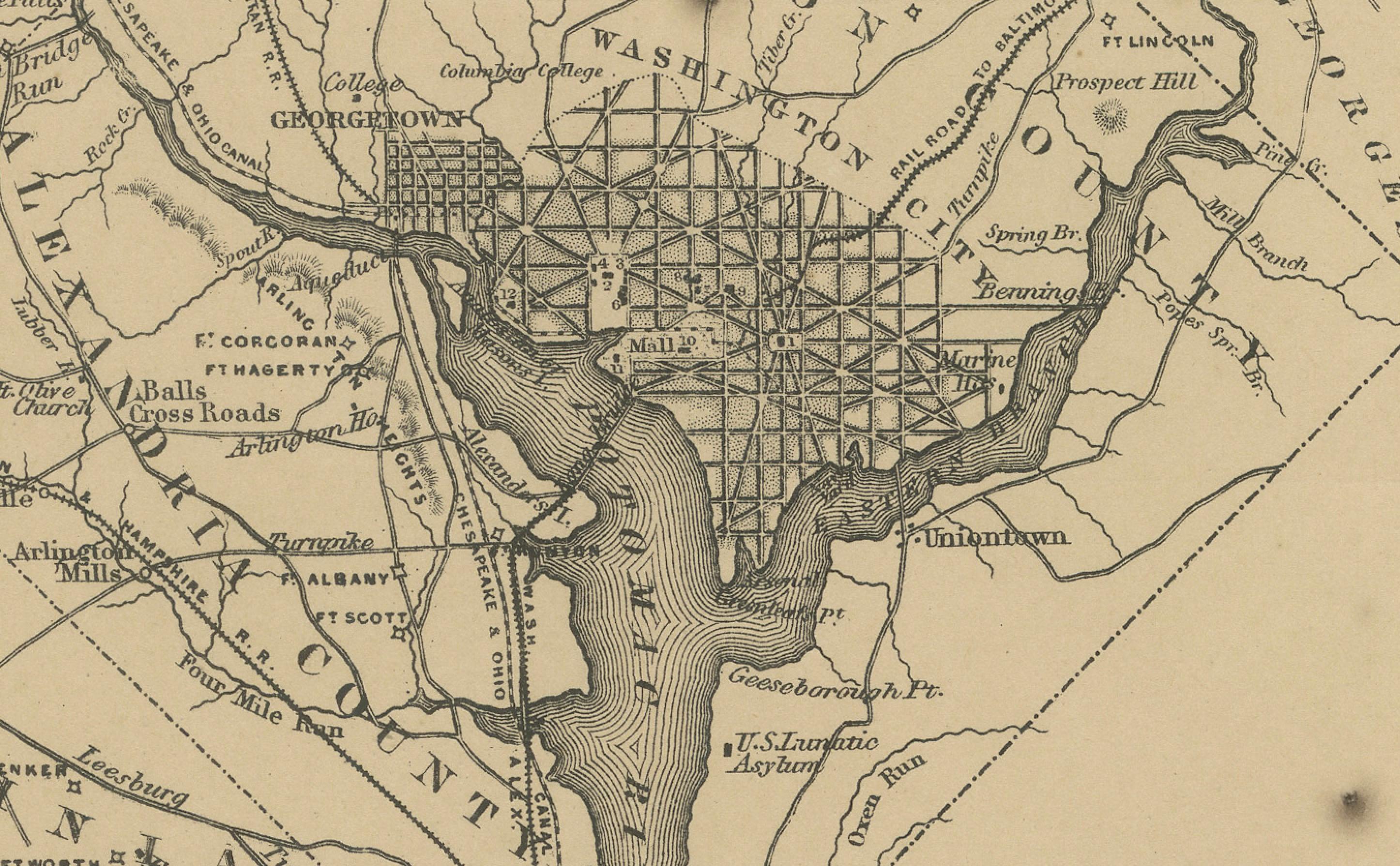 Mappa del Delaware e del Maryland - Johnson, colorata a mano con inserti, 1864 in vendita 3