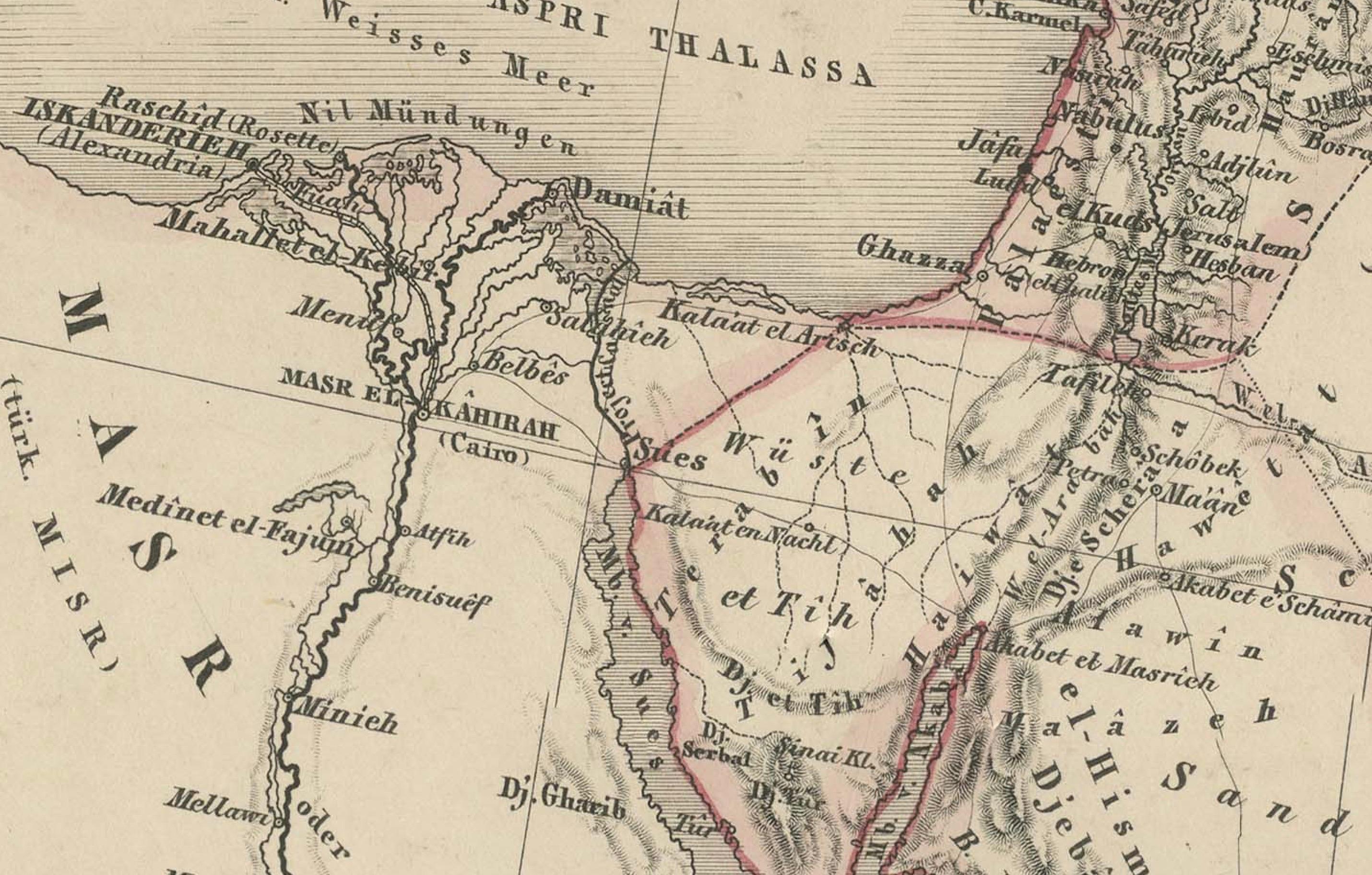 Carte de l'Iran, de l'Arabie, de l'Asie mineure et du Caucase par Perthes, 1858 en vente 2