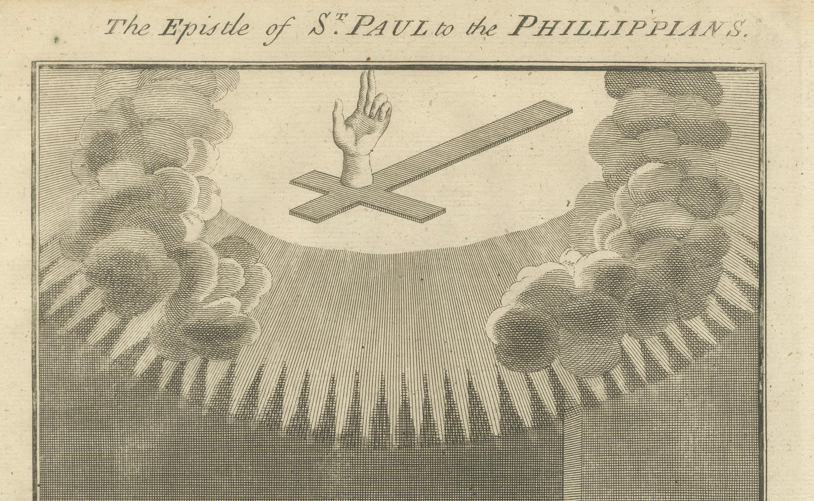 Paulus an die Philipper Kupferstich - Paulus in Anleihen Brief schreiben ca. 1735 (Papier) im Angebot