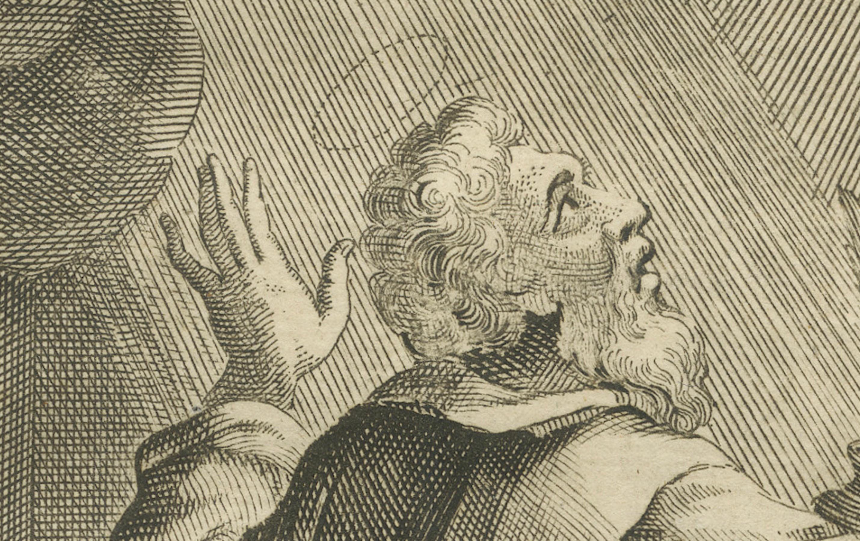 Papier Paul aux Corinthiens - Résurrection prouvée, gravure ancienne c.1735 en vente